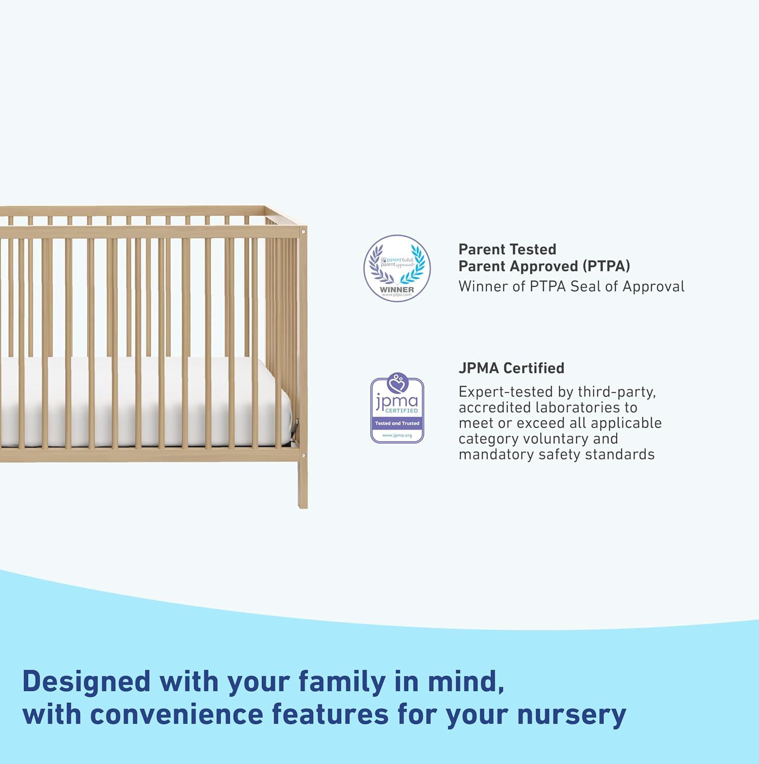 imageGraco Teddi 5in1 Convertible Crib ampamp Changer with Drawer Olive GREENGUARD Gold Certified Baby Crib Crafted from Wood Converts to Toddler Bed Daybed and FullSize BedDriftwood