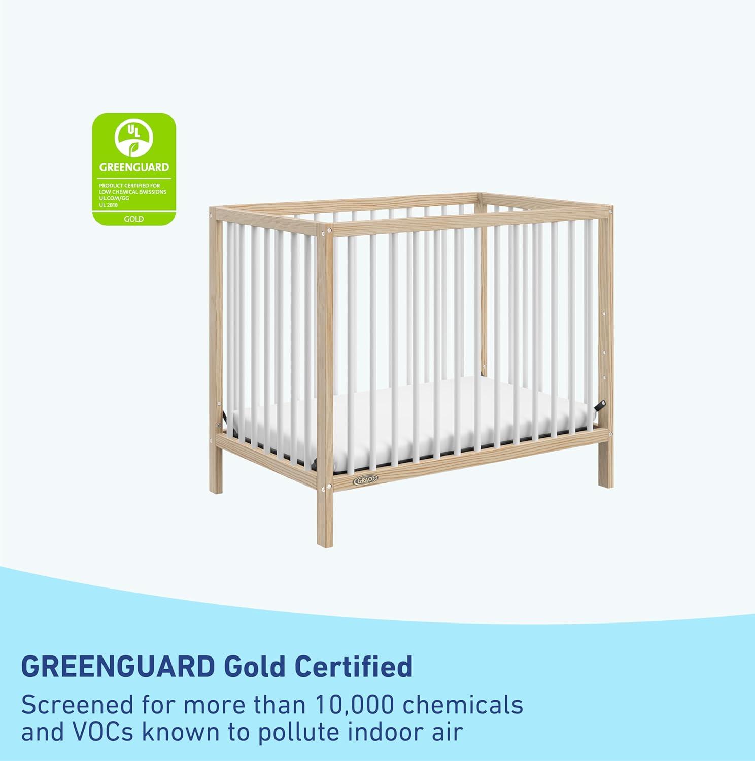 imageGraco Teddi 5in1 Convertible Crib ampamp Changer with Drawer Olive GREENGUARD Gold Certified Baby Crib Crafted from Wood Converts to Toddler Bed Daybed and FullSize BedNaturalWhite