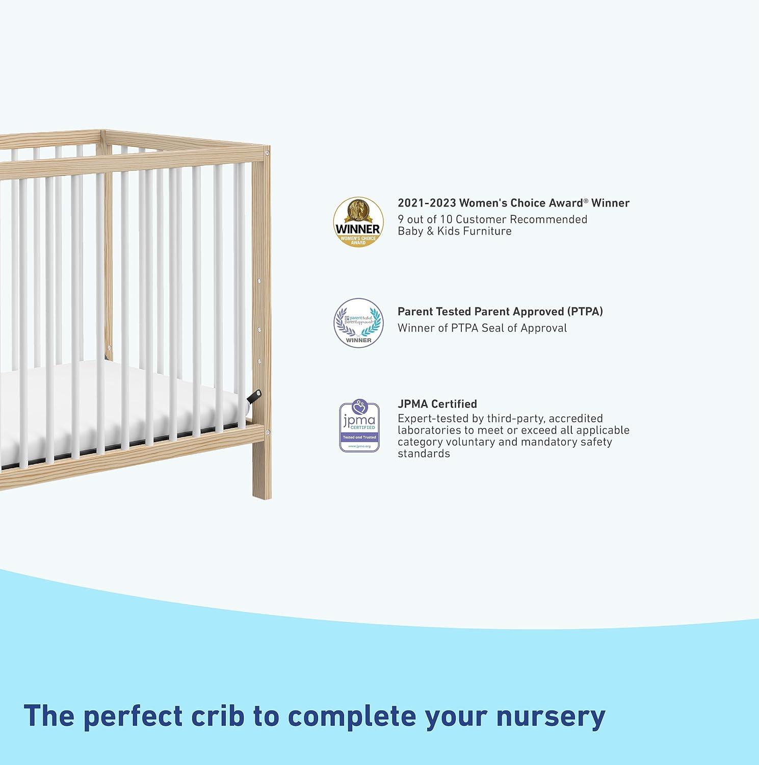 imageGraco Teddi 5in1 Convertible Crib ampamp Changer with Drawer Olive GREENGUARD Gold Certified Baby Crib Crafted from Wood Converts to Toddler Bed Daybed and FullSize BedNaturalWhite