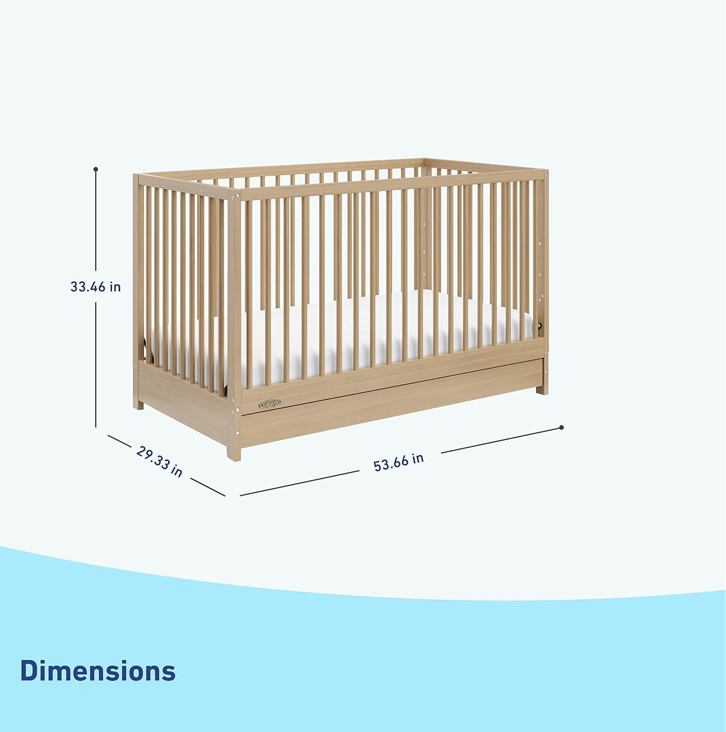 imageGraco Teddi 5in1 Convertible Crib ampamp Changer with Drawer Olive GREENGUARD Gold Certified Baby Crib Crafted from Wood Converts to Toddler Bed Daybed and FullSize BedDriftwood