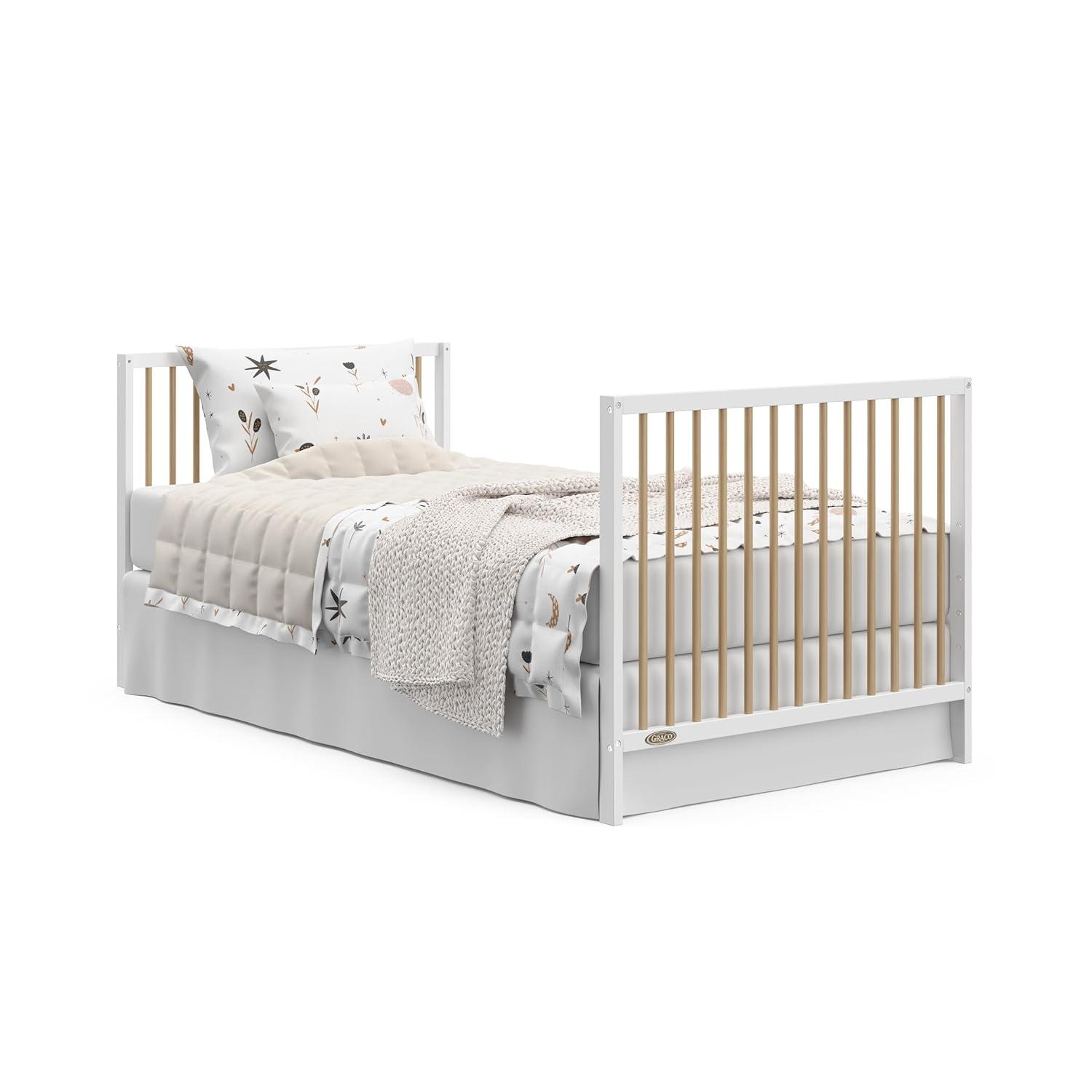imageGraco Teddi 5in1 Convertible Crib ampamp Changer with Drawer Olive GREENGUARD Gold Certified Baby Crib Crafted from Wood Converts to Toddler Bed Daybed and FullSize BedWhiteDriftwood