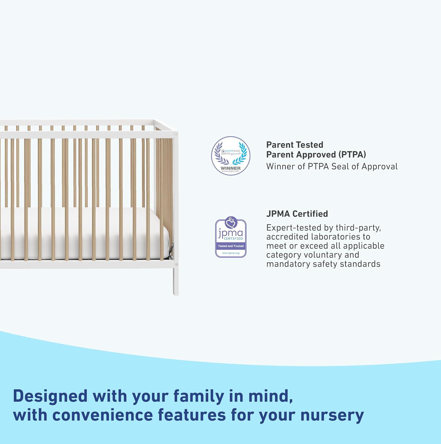 imageGraco Teddi 5in1 Convertible Crib ampamp Changer with Drawer Olive GREENGUARD Gold Certified Baby Crib Crafted from Wood Converts to Toddler Bed Daybed and FullSize BedWhiteDriftwood