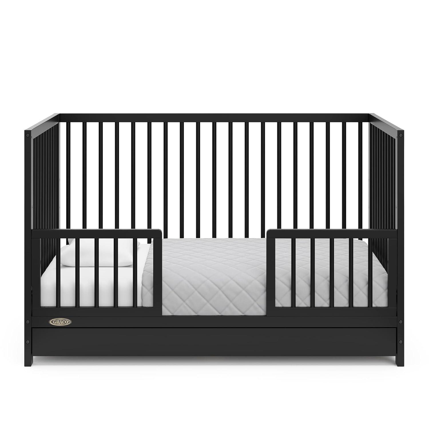 imageGraco Teddi 5in1 Convertible Crib ampamp Changer with Drawer Olive GREENGUARD Gold Certified Baby Crib Crafted from Wood Converts to Toddler Bed Daybed and FullSize BedBlack