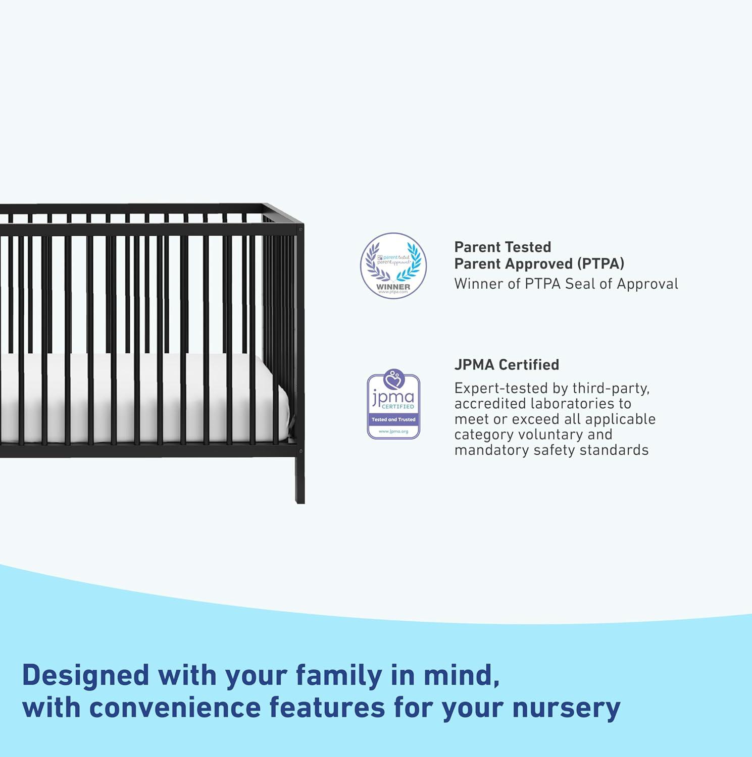 imageGraco Teddi 5in1 Convertible Crib ampamp Changer with Drawer Olive GREENGUARD Gold Certified Baby Crib Crafted from Wood Converts to Toddler Bed Daybed and FullSize BedBlack