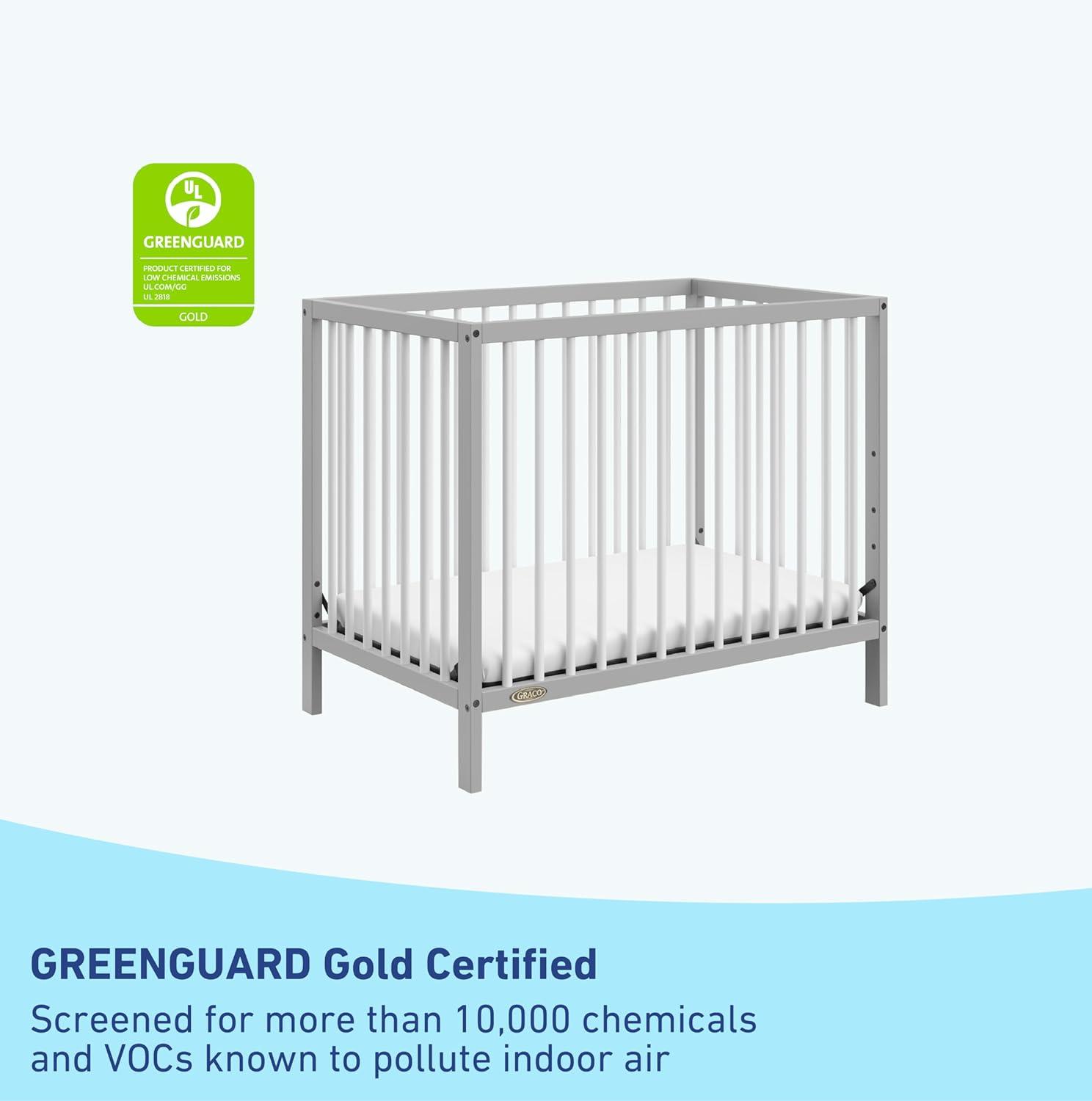 imageGraco Teddi 5in1 Convertible Crib ampamp Changer with Drawer Olive GREENGUARD Gold Certified Baby Crib Crafted from Wood Converts to Toddler Bed Daybed and FullSize BedPebble GrayWhite