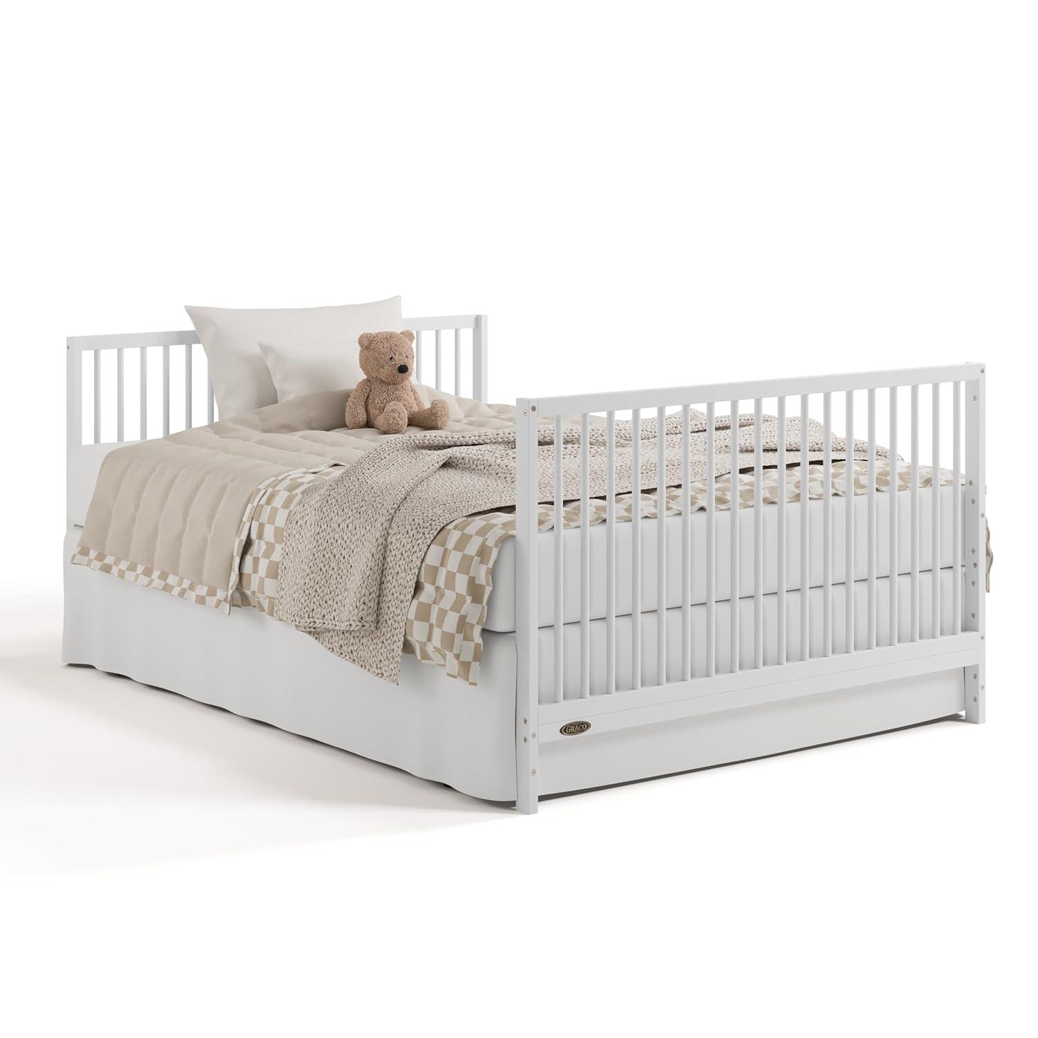 imageGraco Teddi 5in1 Convertible Crib ampamp Changer with Drawer Olive GREENGUARD Gold Certified Baby Crib Crafted from Wood Converts to Toddler Bed Daybed and FullSize BedWhite