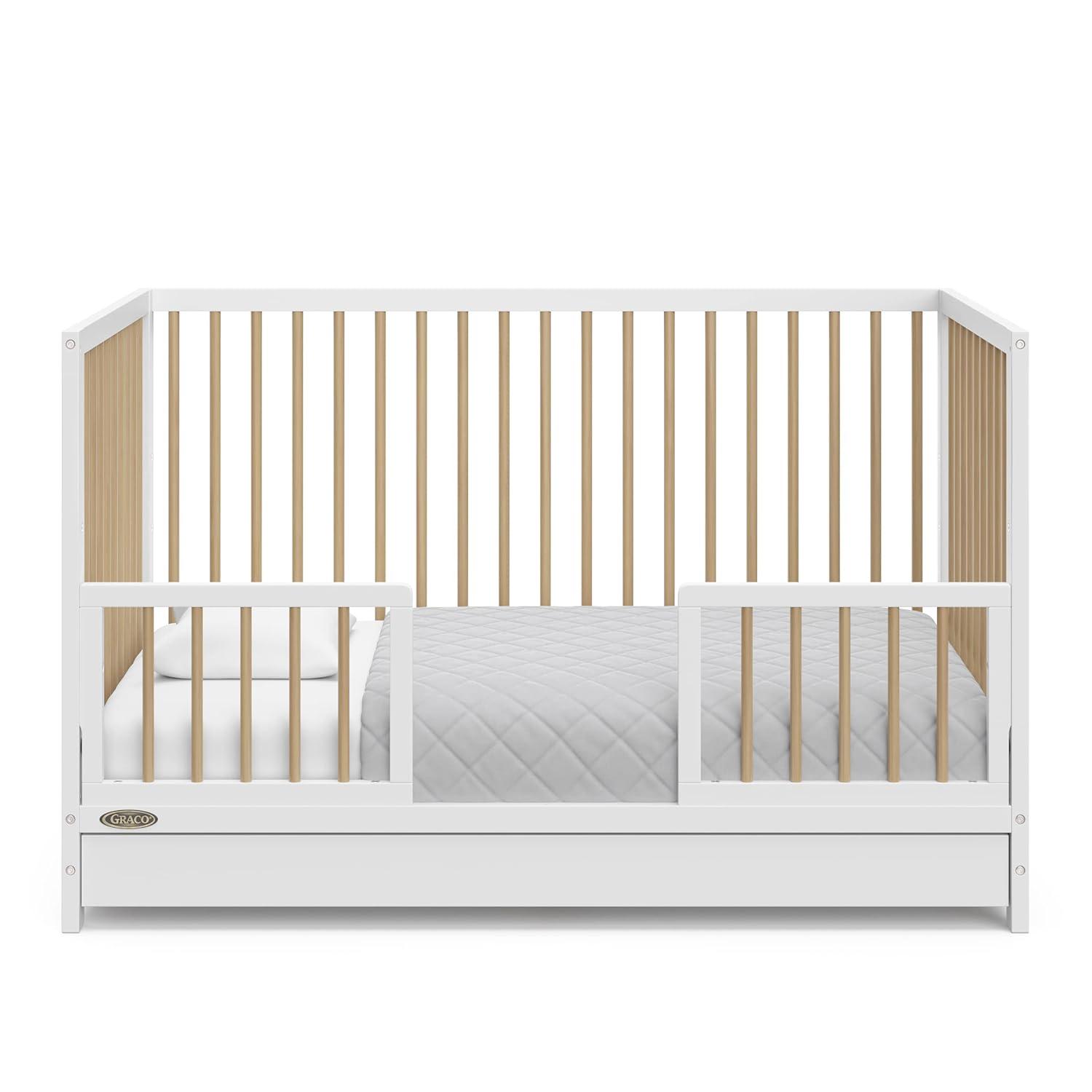 imageGraco Teddi 5in1 Convertible Crib ampamp Changer with Drawer Olive GREENGUARD Gold Certified Baby Crib Crafted from Wood Converts to Toddler Bed Daybed and FullSize BedWhiteDriftwood
