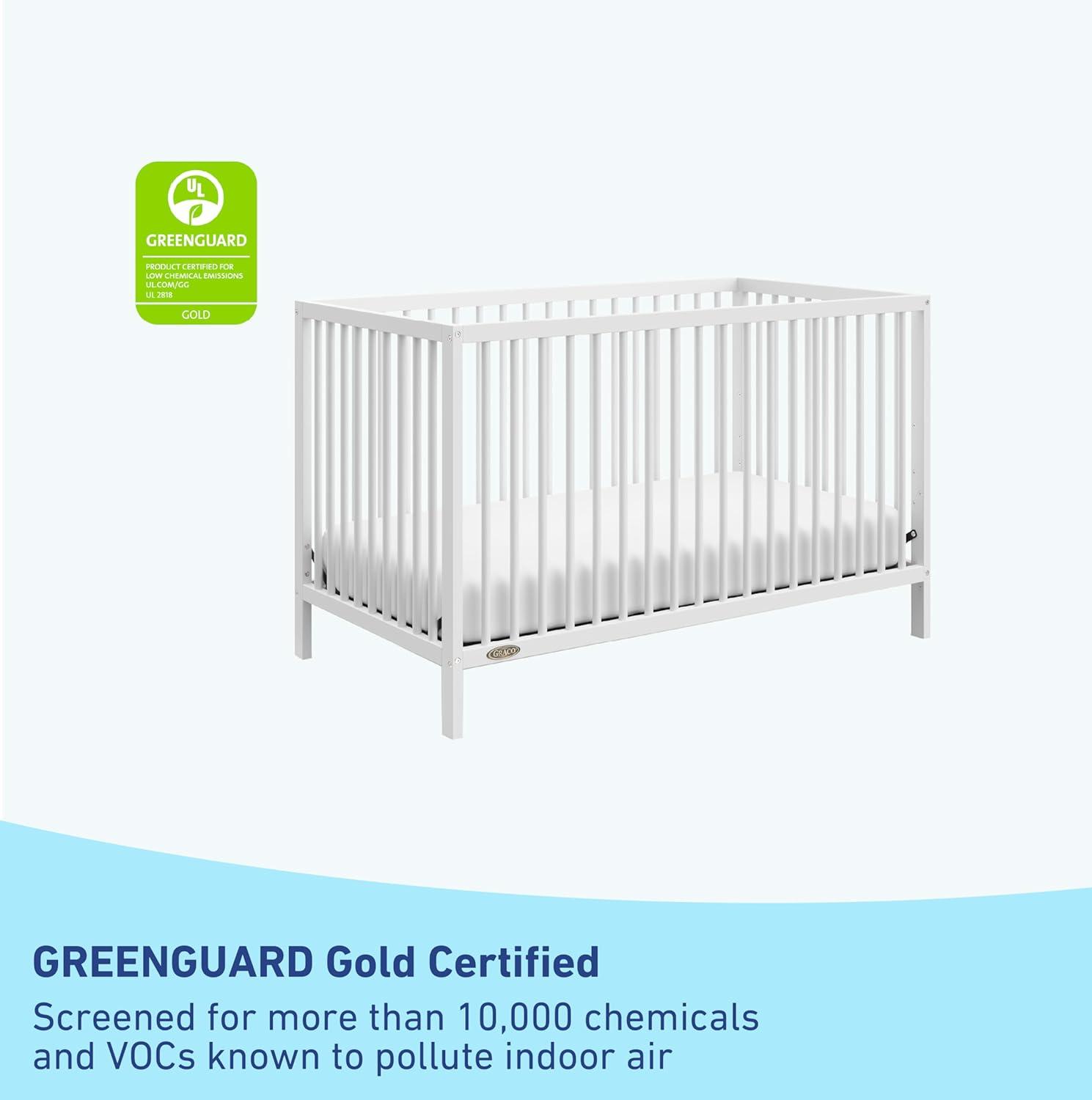 imageGraco Teddi 5in1 Convertible Crib ampamp Changer with Drawer Olive GREENGUARD Gold Certified Baby Crib Crafted from Wood Converts to Toddler Bed Daybed and FullSize BedWhite