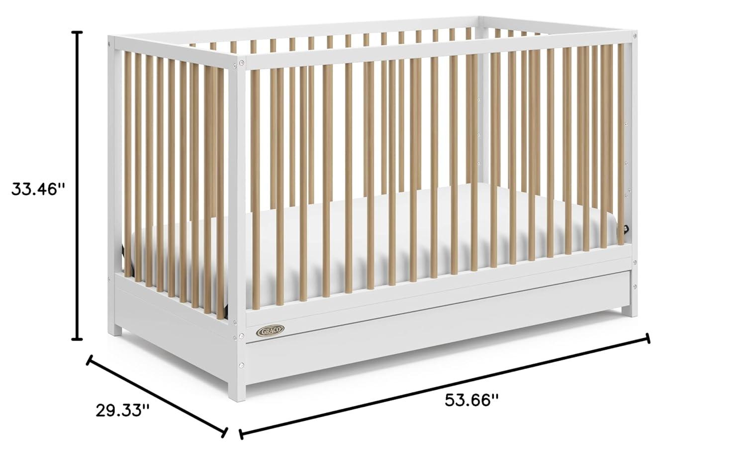 imageGraco Teddi 5in1 Convertible Crib ampamp Changer with Drawer Olive GREENGUARD Gold Certified Baby Crib Crafted from Wood Converts to Toddler Bed Daybed and FullSize BedWhiteDriftwood
