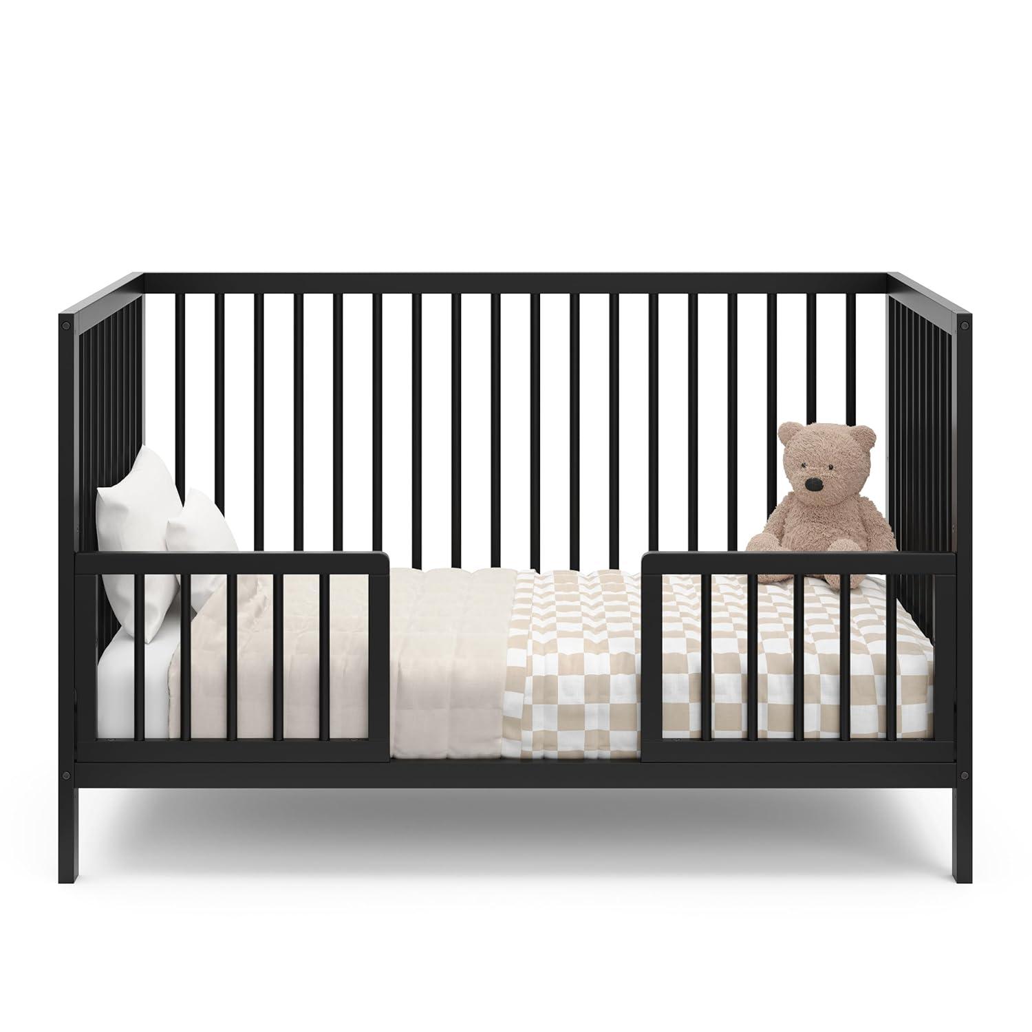 imageGraco Teddi 5in1 Convertible Crib ampamp Changer with Drawer Olive GREENGUARD Gold Certified Baby Crib Crafted from Wood Converts to Toddler Bed Daybed and FullSize BedBlack