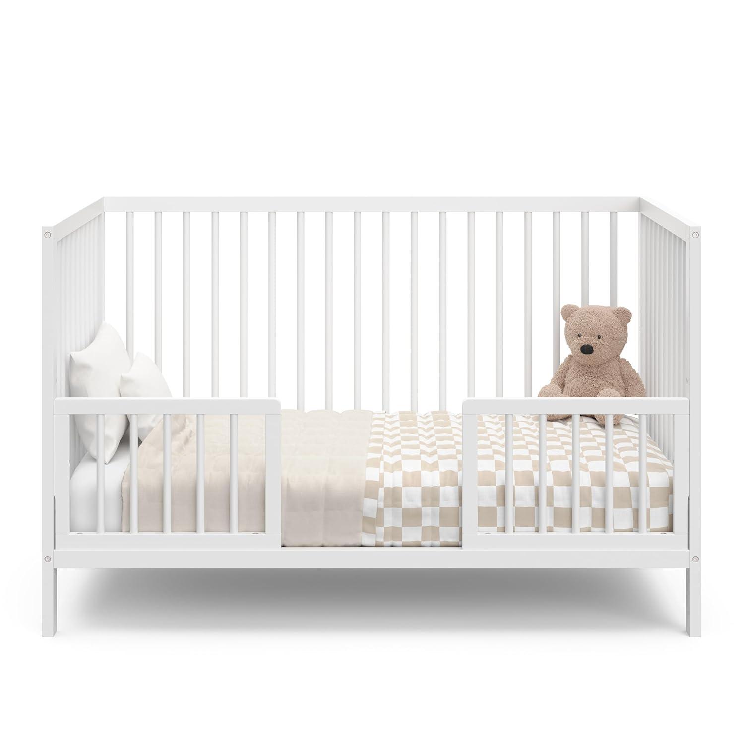 imageGraco Teddi 5in1 Convertible Crib ampamp Changer with Drawer Olive GREENGUARD Gold Certified Baby Crib Crafted from Wood Converts to Toddler Bed Daybed and FullSize BedWhite