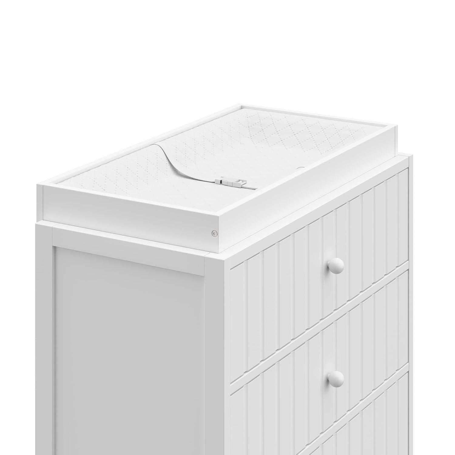 imageGraco Teddi 6 Drawer Double Dresser Olive GREENGUARD Gold Certified Interlocking Drawer System PreInstalled Drawer Tracks Includes Two Sets of Knobs for PersonalizationWhite