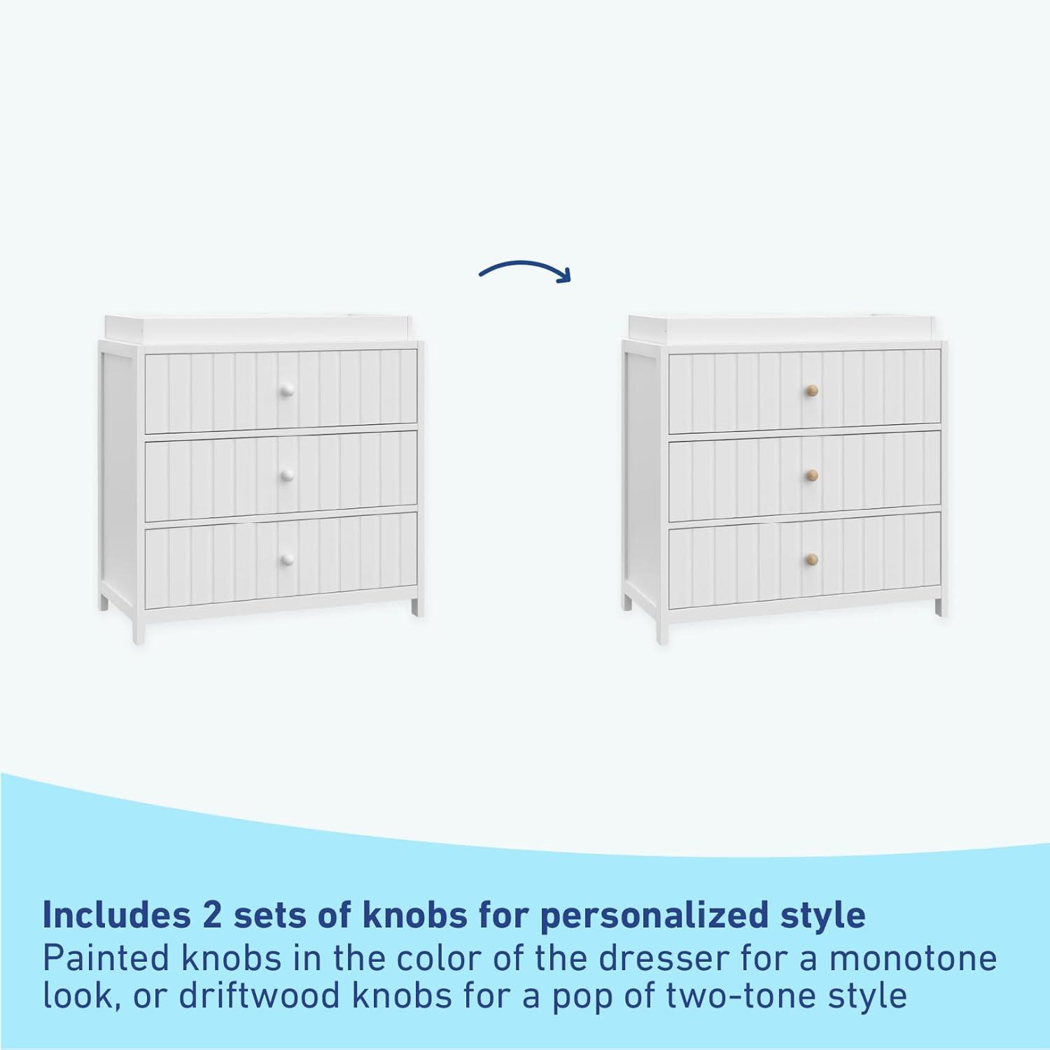 imageGraco Teddi 6 Drawer Double Dresser Olive GREENGUARD Gold Certified Interlocking Drawer System PreInstalled Drawer Tracks Includes Two Sets of Knobs for PersonalizationWhite