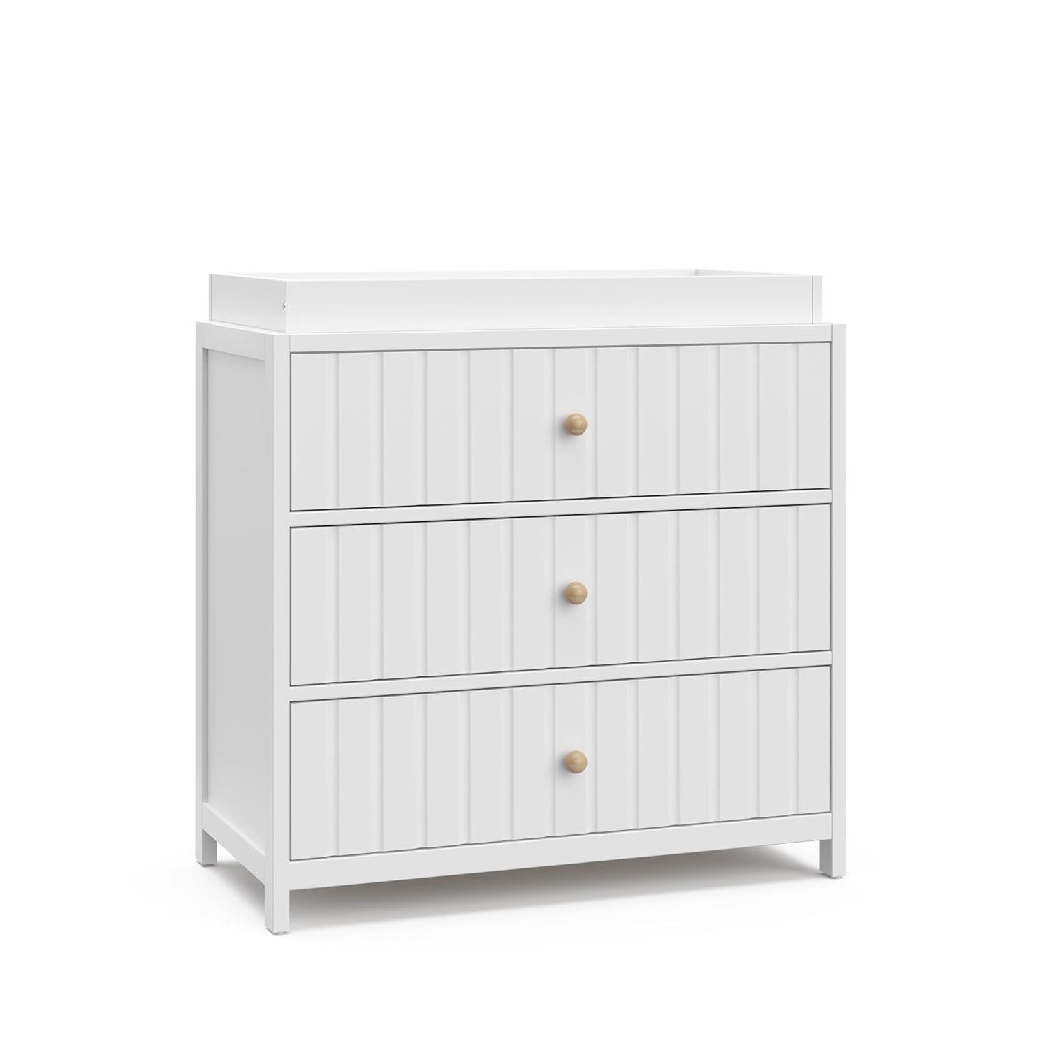 imageGraco Teddi 6 Drawer Double Dresser Olive GREENGUARD Gold Certified Interlocking Drawer System PreInstalled Drawer Tracks Includes Two Sets of Knobs for PersonalizationWhite