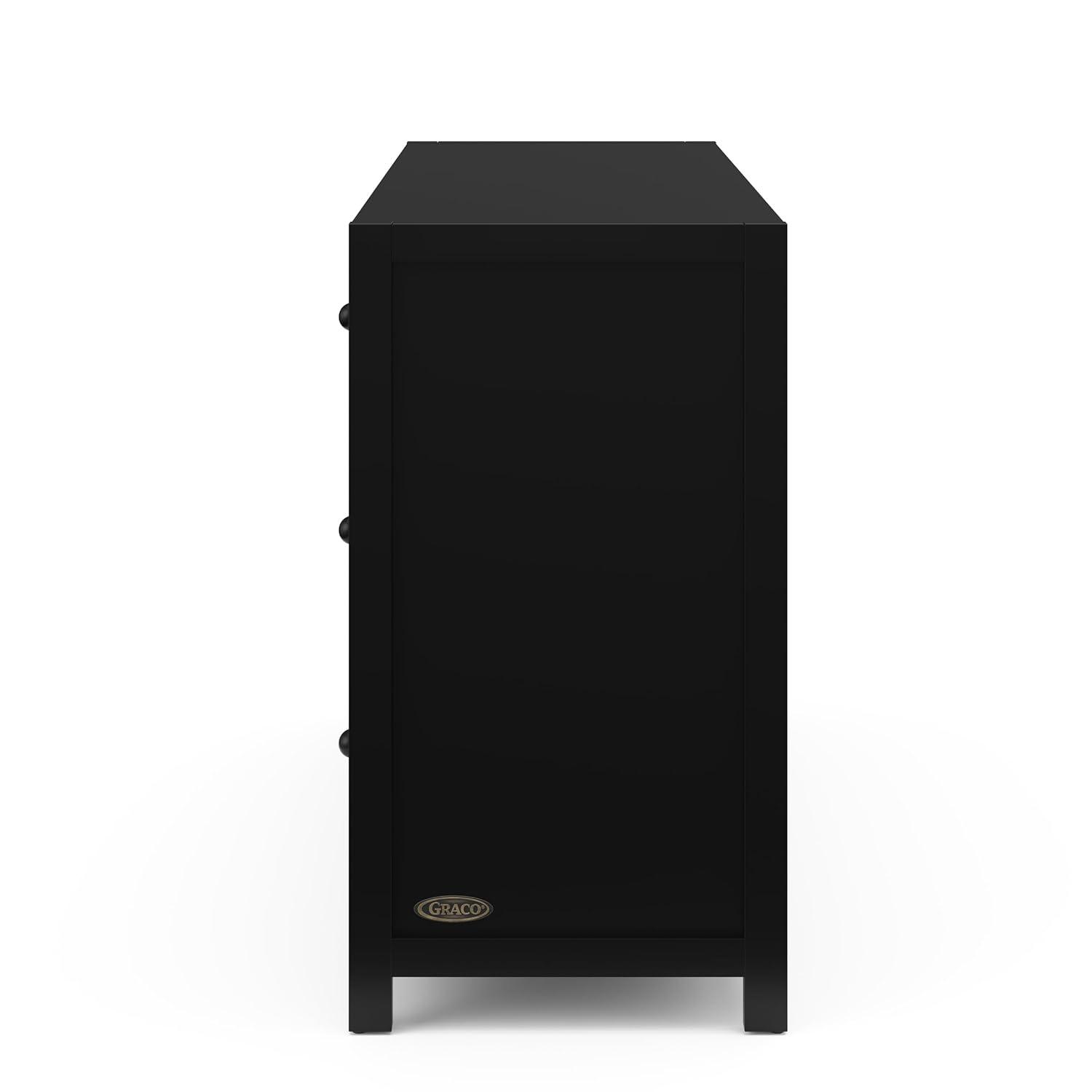 imageGraco Teddi 6 Drawer Double Dresser Olive GREENGUARD Gold Certified Interlocking Drawer System PreInstalled Drawer Tracks Includes Two Sets of Knobs for PersonalizationBlack