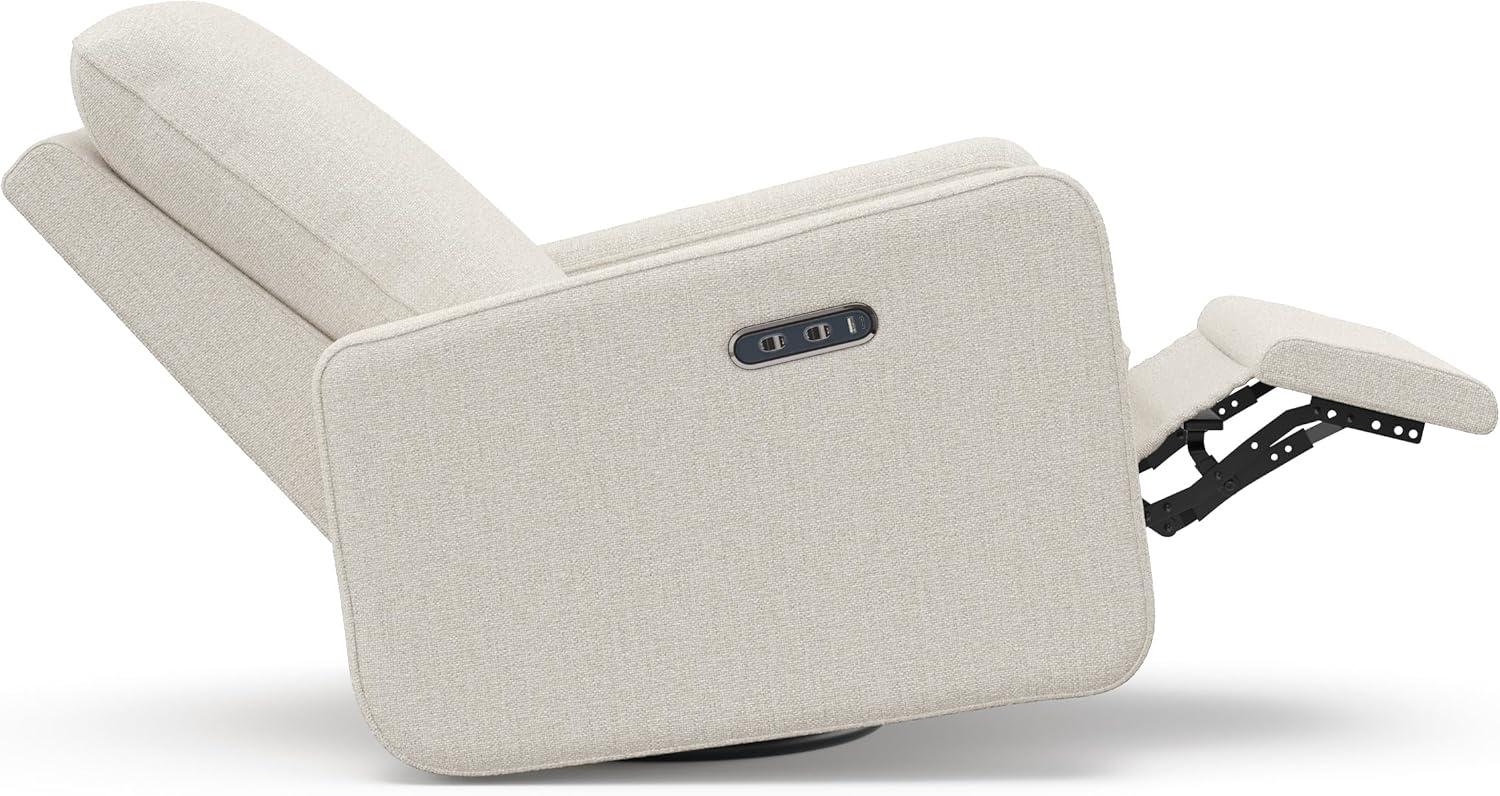 imageGraco Teddi Power Recliner Swivel Glider Ivory Boucle Electronic Power Recline USBA ampamp USBC Charger Premium Cushioning ampamp ComfortDune Basketweave