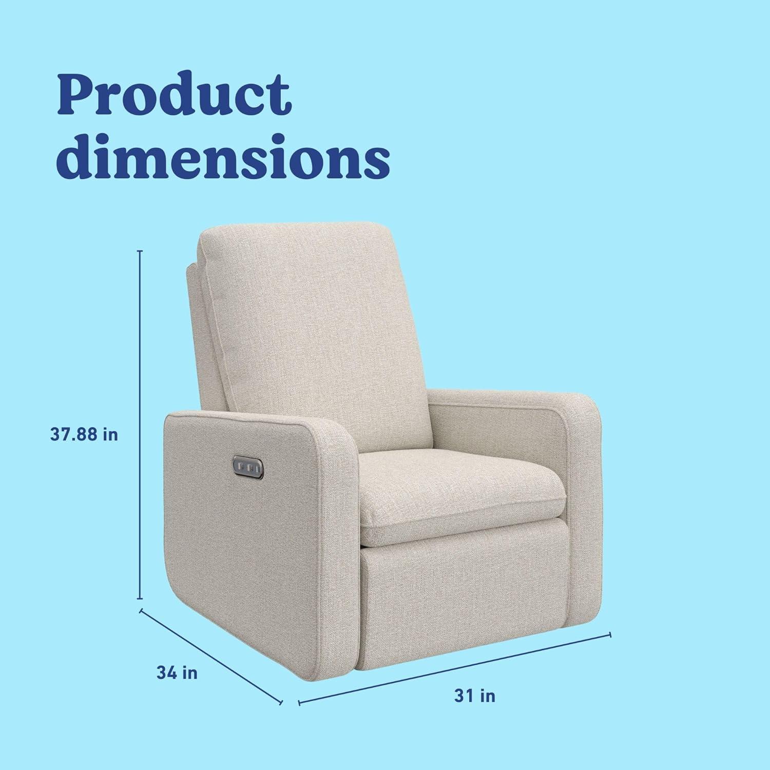 imageGraco Teddi Power Recliner Swivel Glider Ivory Boucle Electronic Power Recline USBA ampamp USBC Charger Premium Cushioning ampamp ComfortDune Basketweave