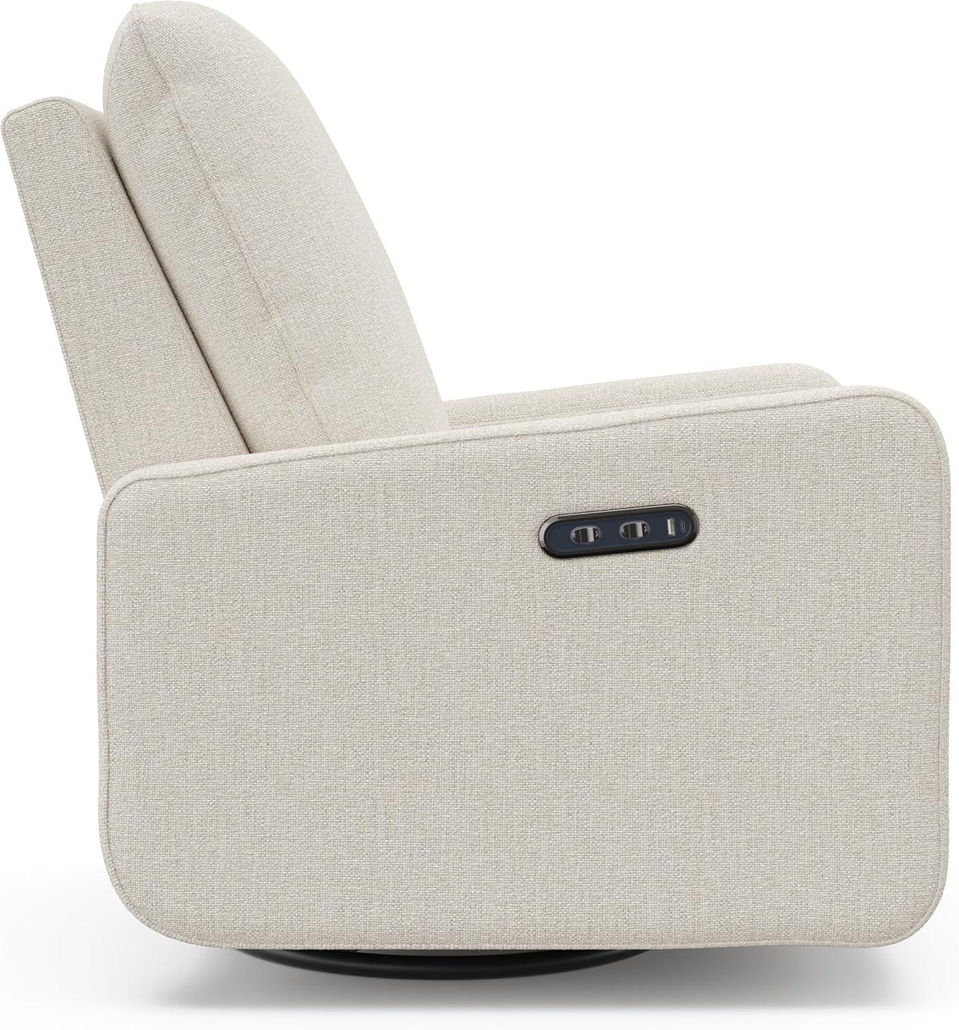imageGraco Teddi Power Recliner Swivel Glider Ivory Boucle Electronic Power Recline USBA ampamp USBC Charger Premium Cushioning ampamp ComfortDune Basketweave
