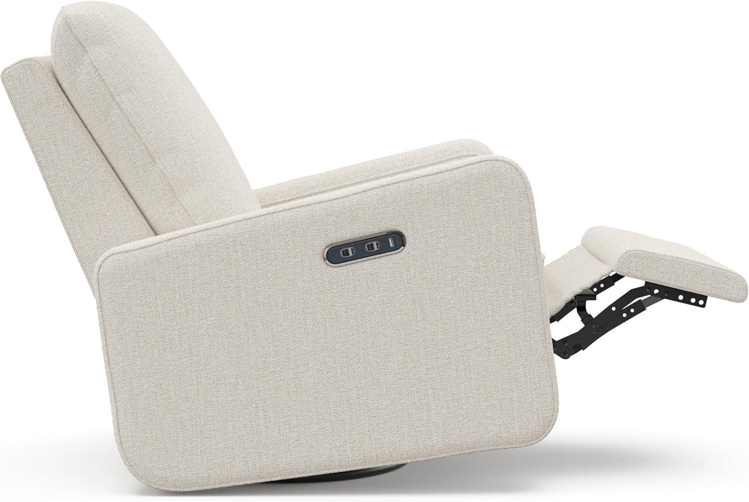 imageGraco Teddi Power Recliner Swivel Glider Ivory Boucle Electronic Power Recline USBA ampamp USBC Charger Premium Cushioning ampamp ComfortDune Basketweave