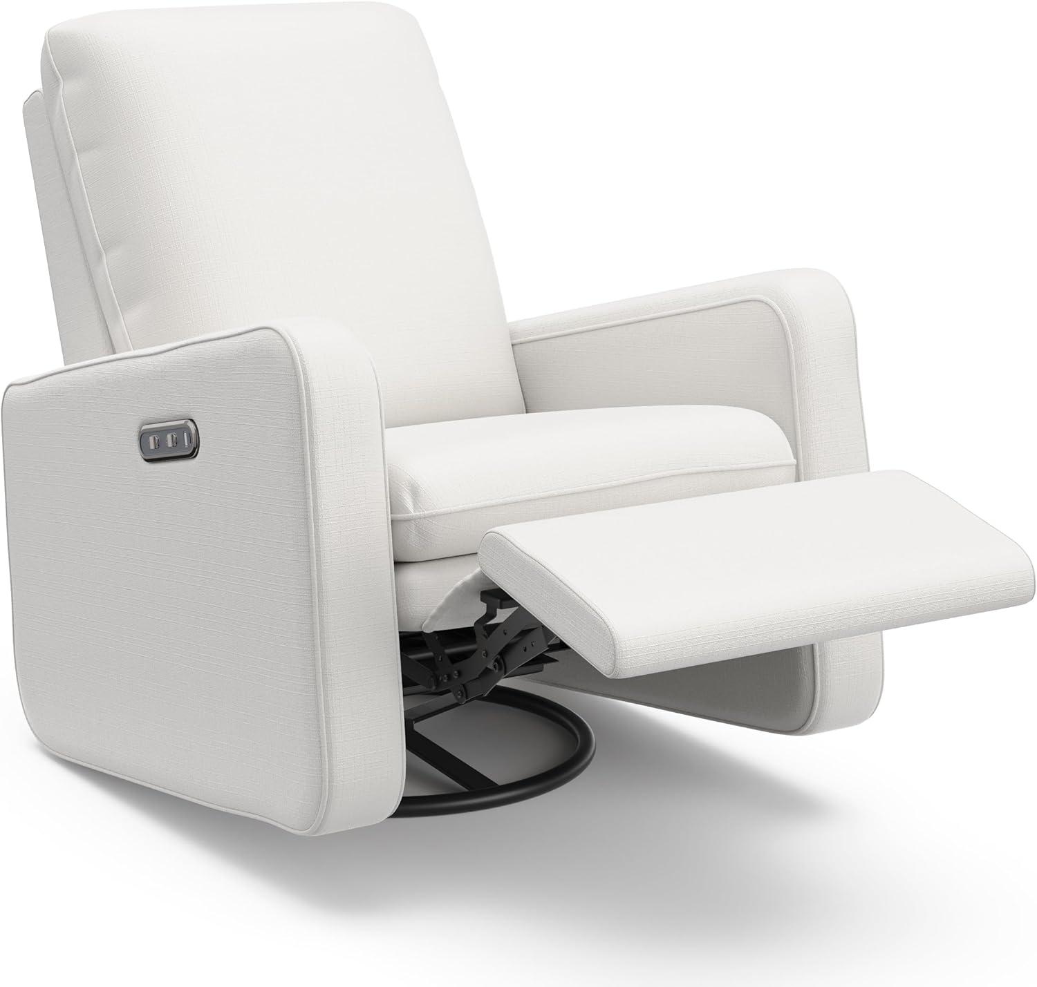 imageGraco Teddi Power Recliner Swivel Glider Ivory Boucle Electronic Power Recline USBA ampamp USBC Charger Premium Cushioning ampamp ComfortIvory Basketweave