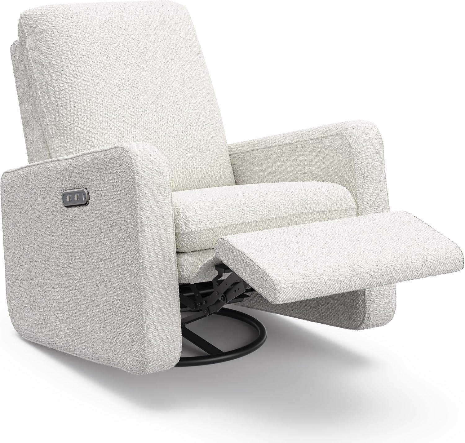 imageGraco Teddi Power Recliner Swivel Glider Ivory Boucle Electronic Power Recline USBA ampamp USBC Charger Premium Cushioning ampamp ComfortIvory Boucle