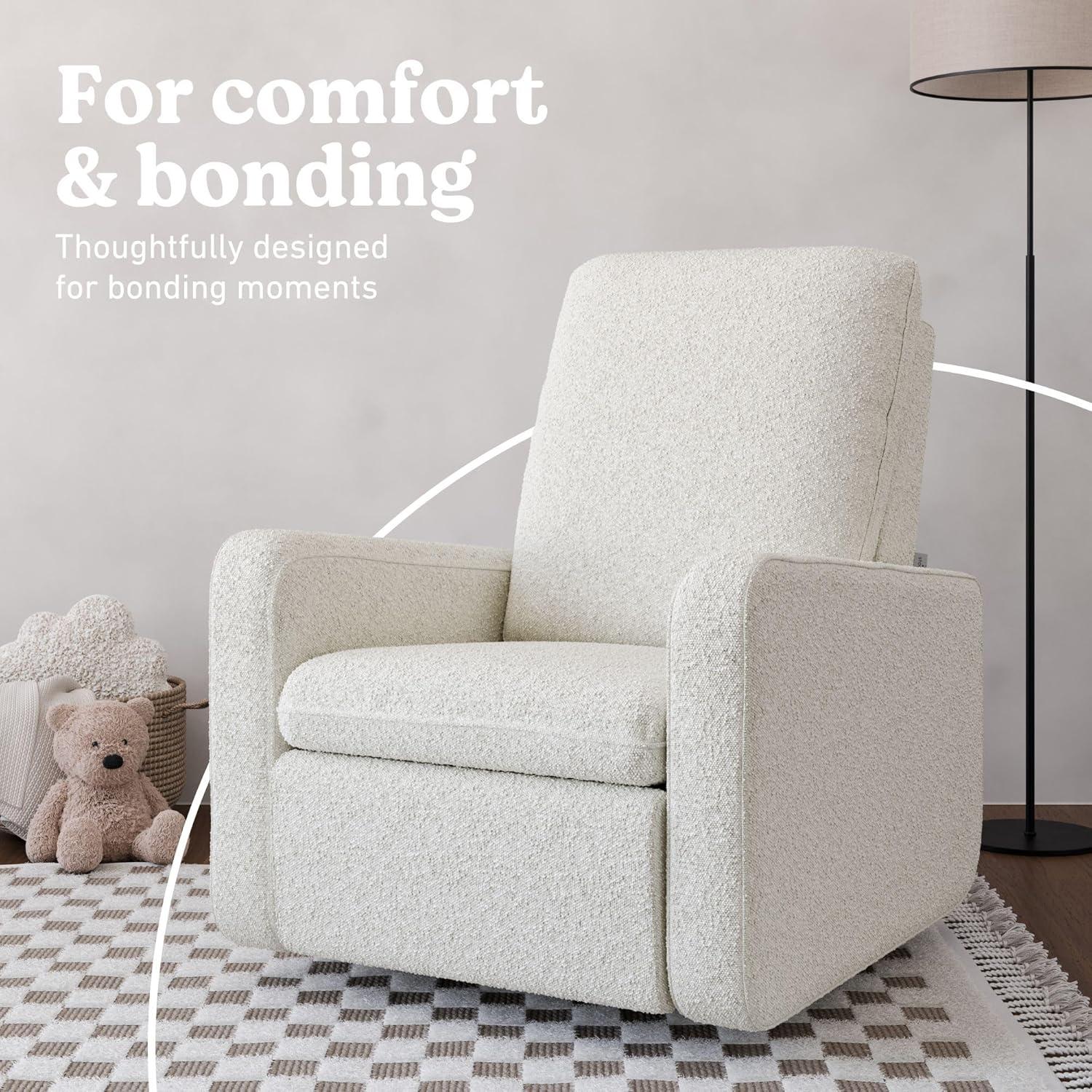 imageGraco Teddi Power Recliner Swivel Glider Ivory Boucle Electronic Power Recline USBA ampamp USBC Charger Premium Cushioning ampamp ComfortIvory Boucle