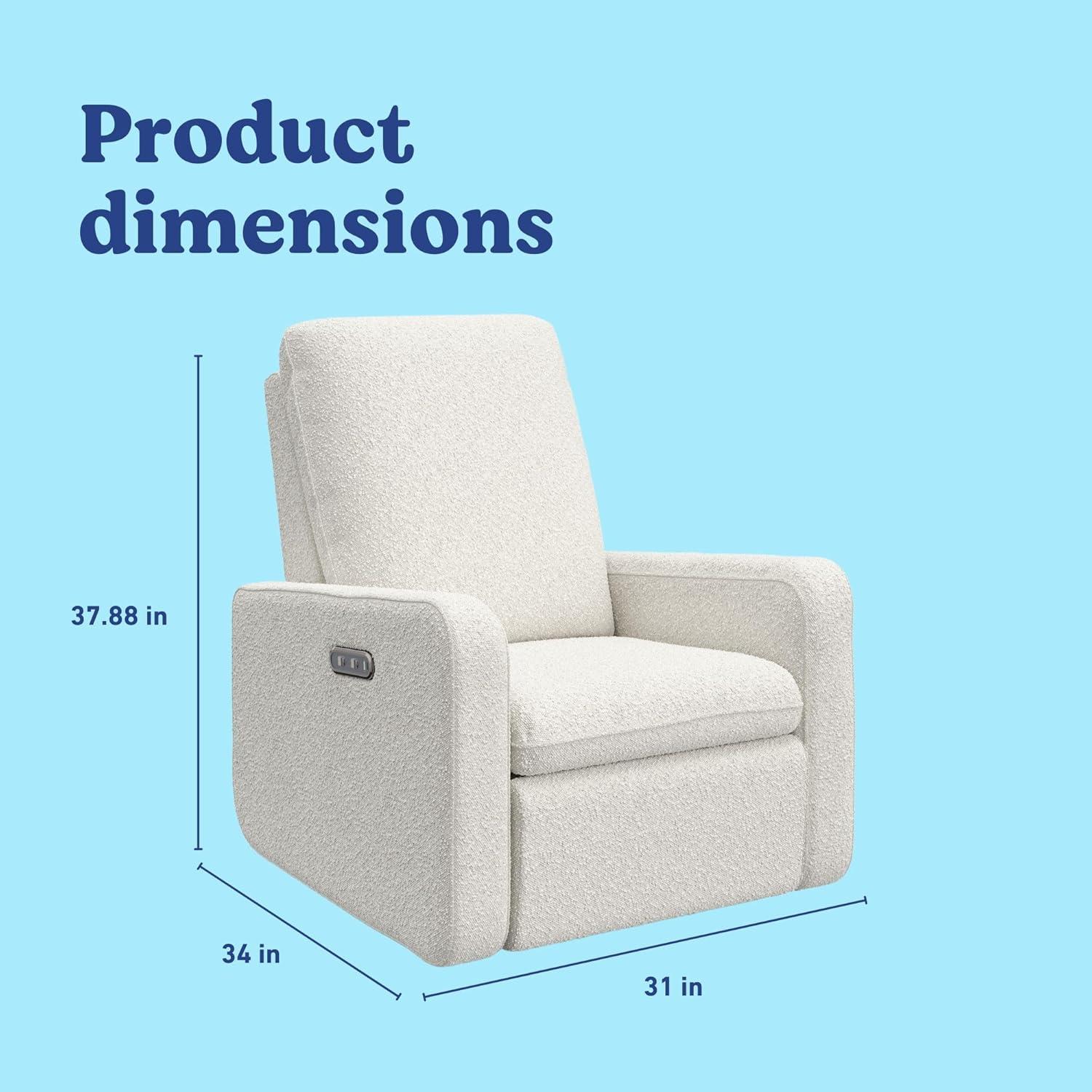 imageGraco Teddi Power Recliner Swivel Glider Ivory Boucle Electronic Power Recline USBA ampamp USBC Charger Premium Cushioning ampamp ComfortIvory Boucle