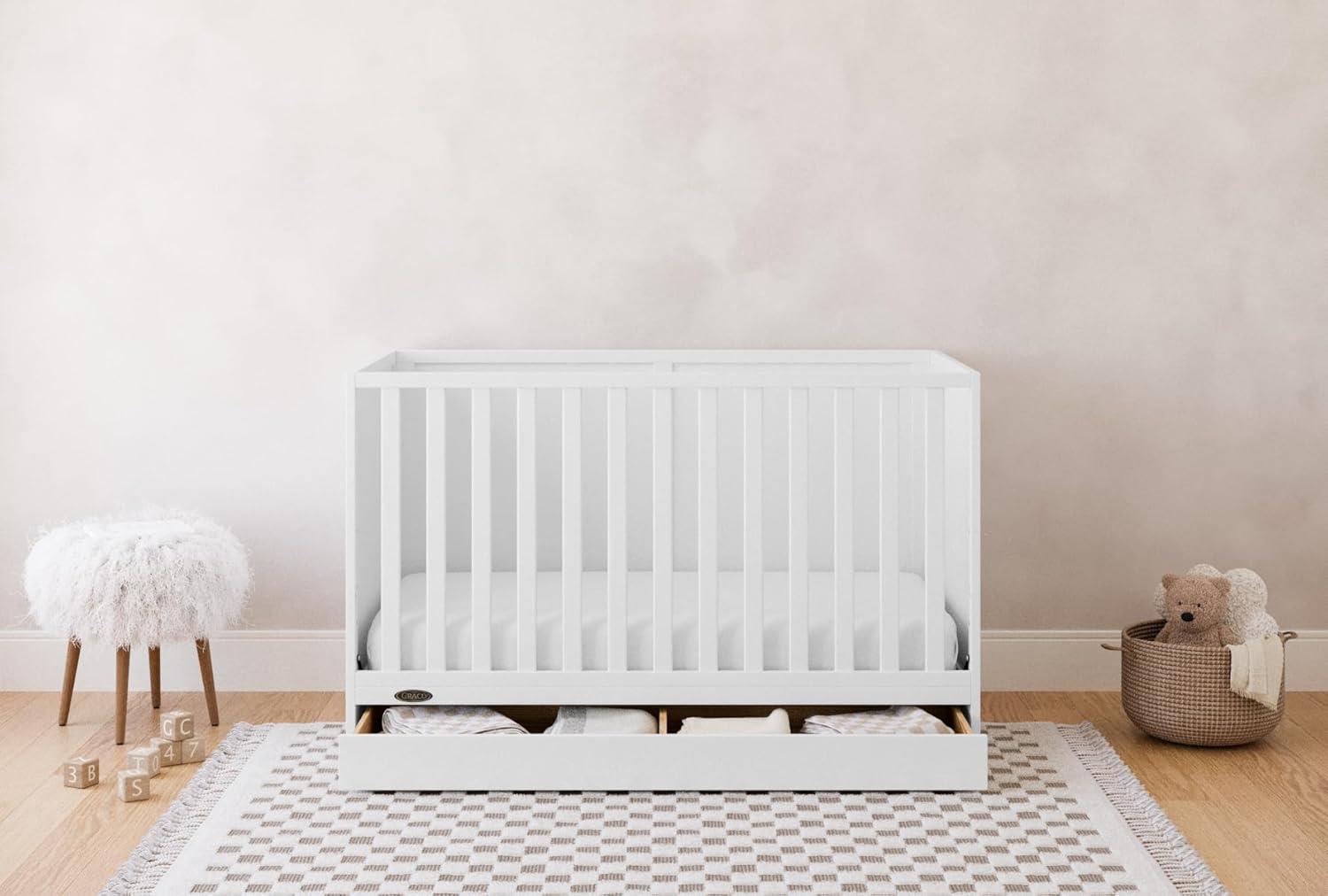 imageGraco Theo 3in1 Convertible Baby Crib White GREENGUARD Gold Certified Converts to Toddler Bed ampamp Daybed Fits Standard FullSize Baby Crib Mattress 4 Adjustable Mattress HeightsWhite