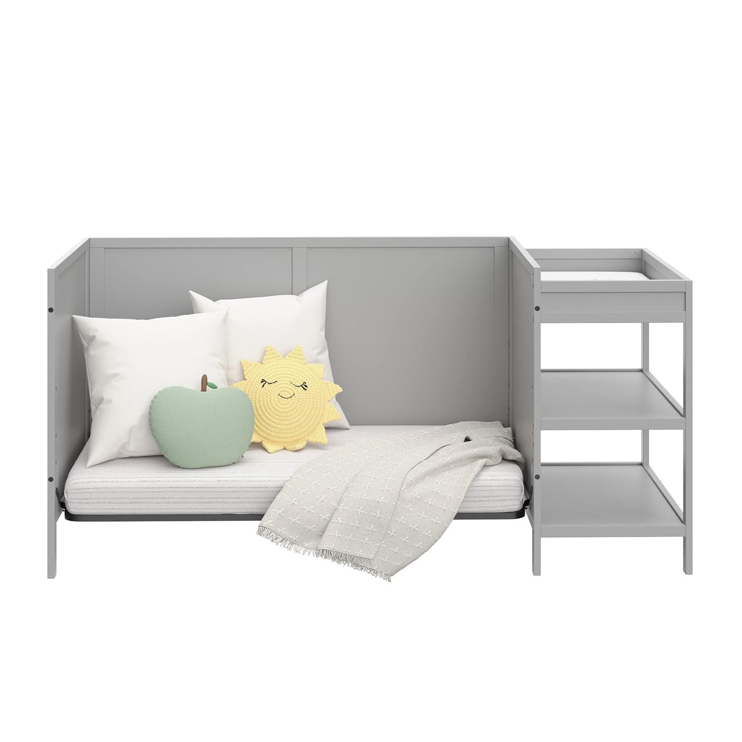 imageGraco Theo 3in1 Convertible Baby Crib White GREENGUARD Gold Certified Converts to Toddler Bed ampamp Daybed Fits Standard FullSize Baby Crib Mattress 4 Adjustable Mattress HeightsPebble Gray