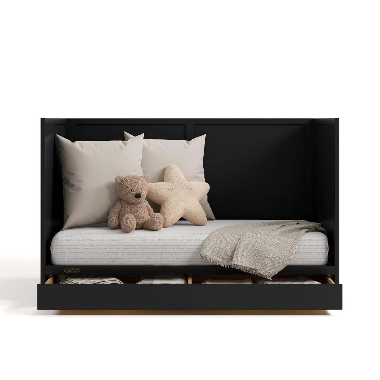 imageGraco Theo 3in1 Convertible Baby Crib White GREENGUARD Gold Certified Converts to Toddler Bed ampamp Daybed Fits Standard FullSize Baby Crib Mattress 4 Adjustable Mattress HeightsBlack