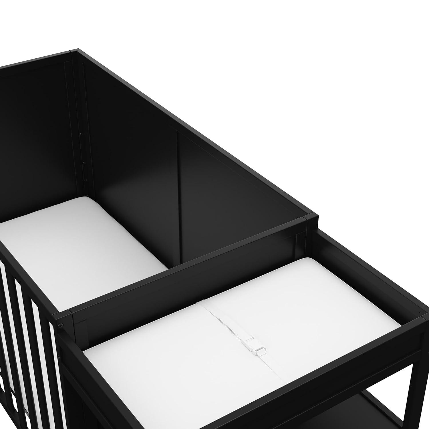 imageGraco Theo 3in1 Convertible Baby Crib White GREENGUARD Gold Certified Converts to Toddler Bed ampamp Daybed Fits Standard FullSize Baby Crib Mattress 4 Adjustable Mattress HeightsBlack