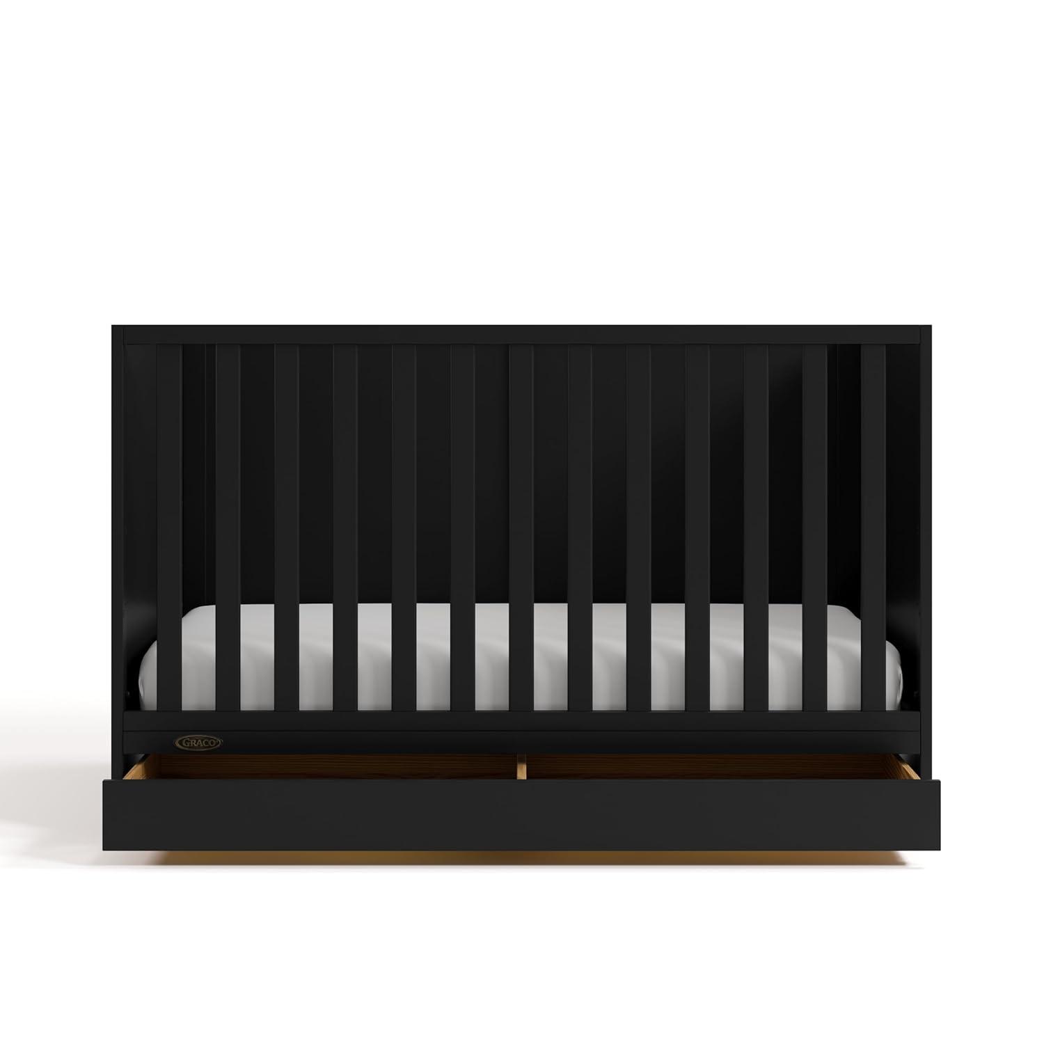 imageGraco Theo 3in1 Convertible Baby Crib White GREENGUARD Gold Certified Converts to Toddler Bed ampamp Daybed Fits Standard FullSize Baby Crib Mattress 4 Adjustable Mattress HeightsBlack