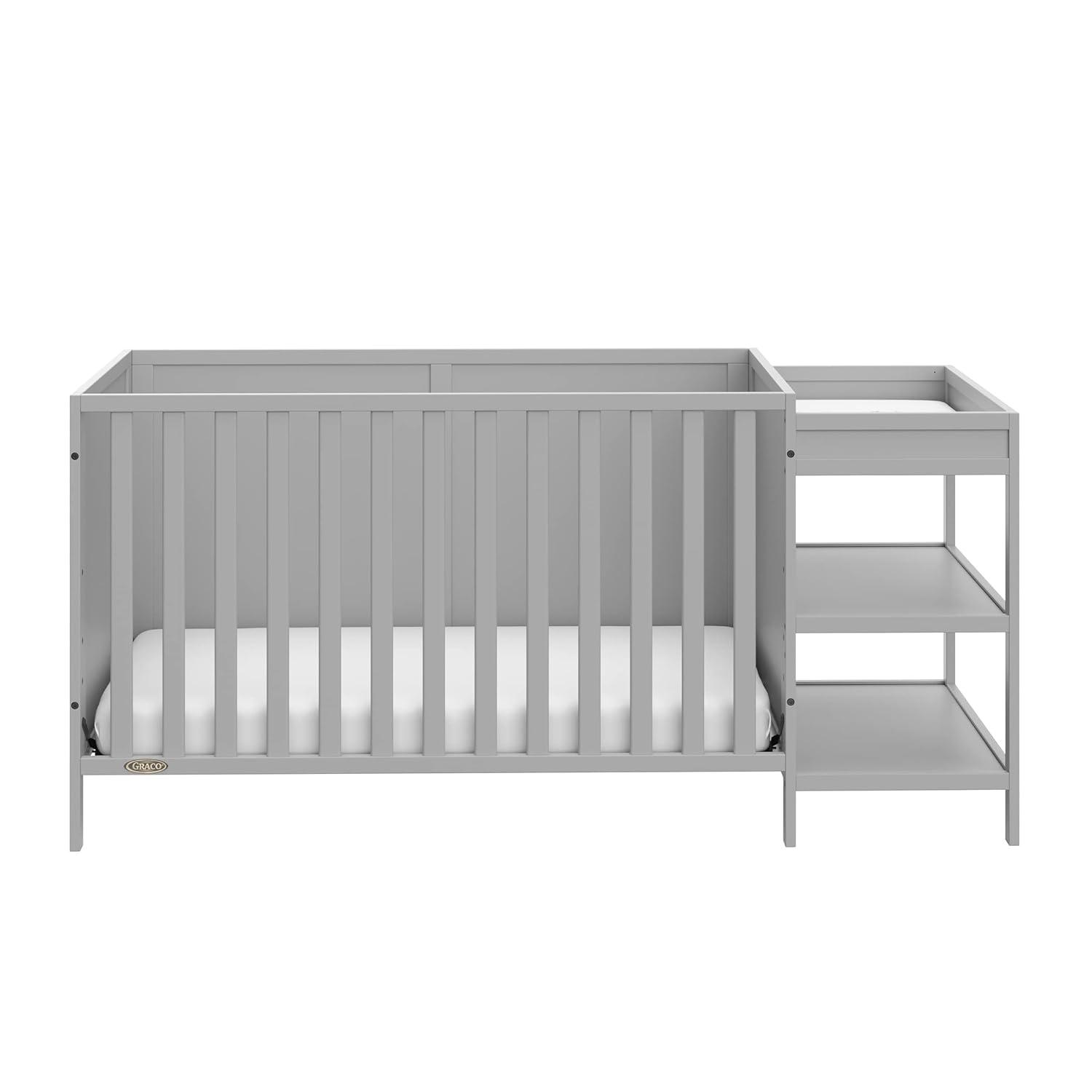 imageGraco Theo 3in1 Convertible Baby Crib White GREENGUARD Gold Certified Converts to Toddler Bed ampamp Daybed Fits Standard FullSize Baby Crib Mattress 4 Adjustable Mattress HeightsPebble Gray