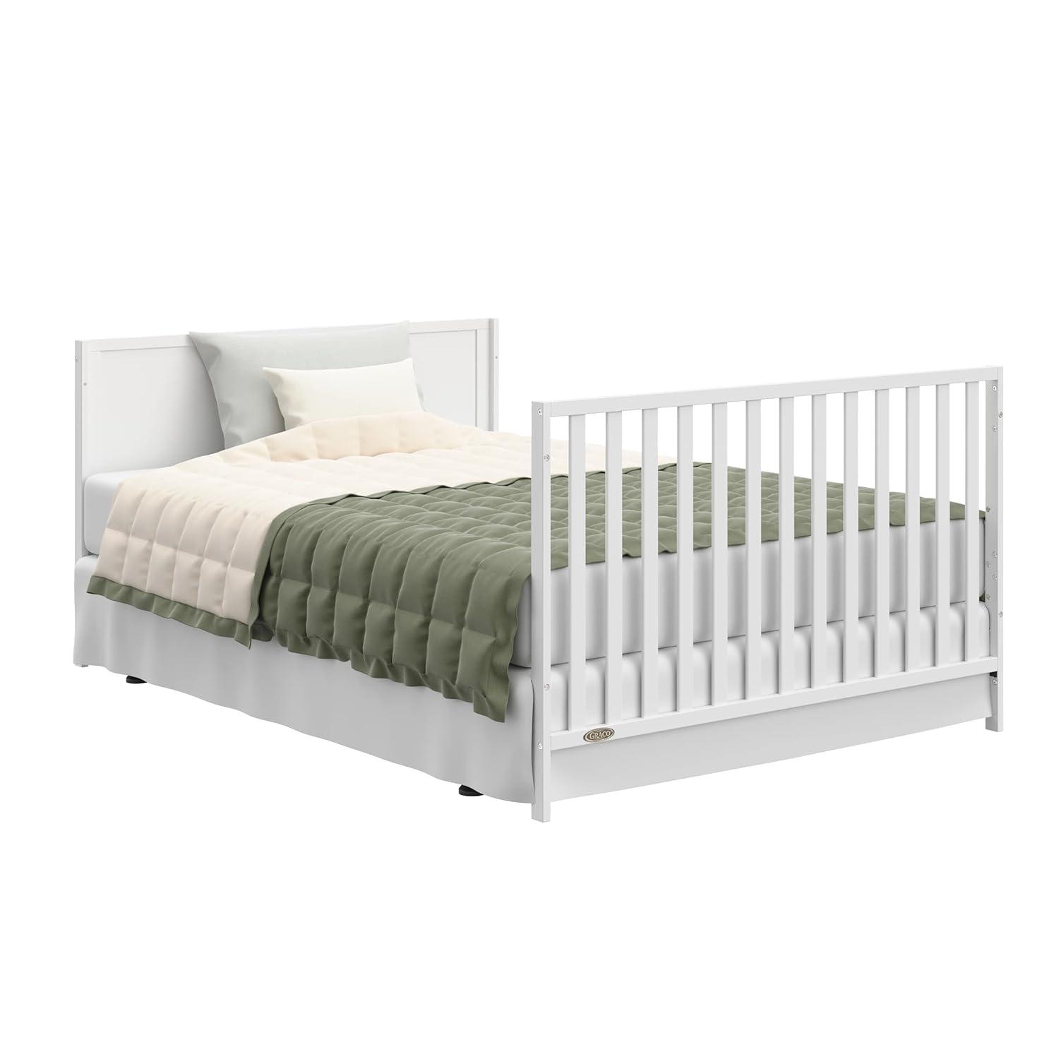 imageGraco Theo 3in1 Convertible Baby Crib White GREENGUARD Gold Certified Converts to Toddler Bed ampamp Daybed Fits Standard FullSize Baby Crib Mattress 4 Adjustable Mattress HeightsWhite