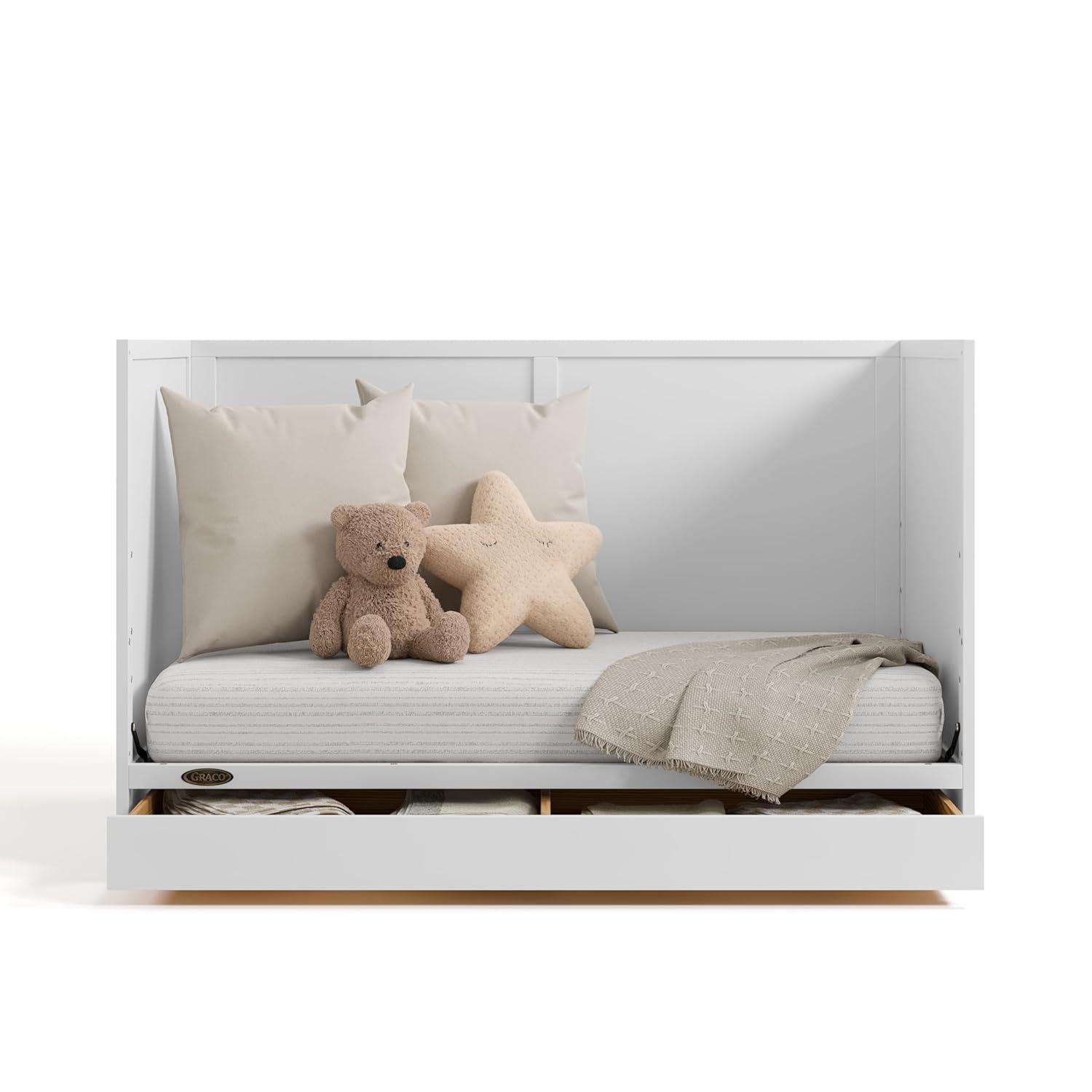 imageGraco Theo 3in1 Convertible Baby Crib White GREENGUARD Gold Certified Converts to Toddler Bed ampamp Daybed Fits Standard FullSize Baby Crib Mattress 4 Adjustable Mattress HeightsWhite