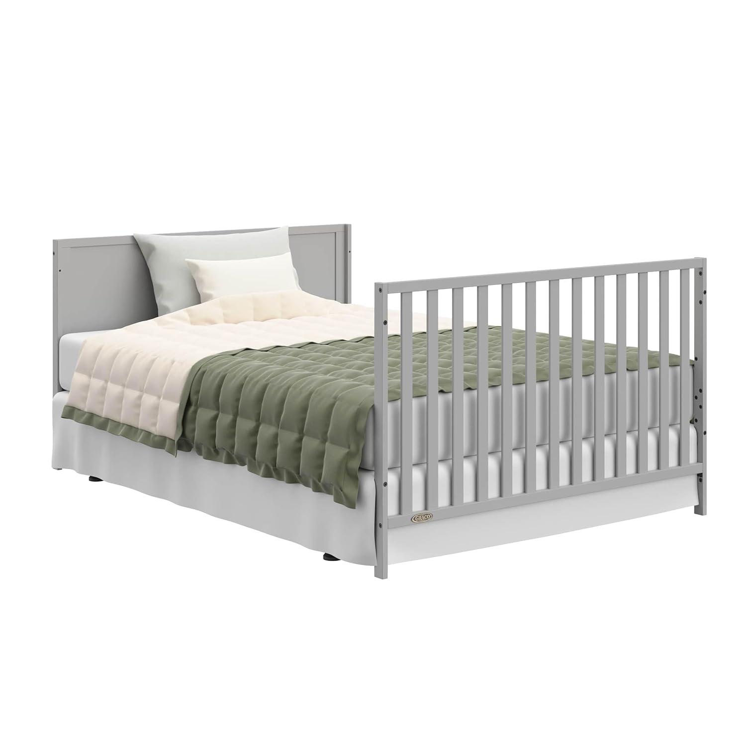 imageGraco Theo 3in1 Convertible Baby Crib White GREENGUARD Gold Certified Converts to Toddler Bed ampamp Daybed Fits Standard FullSize Baby Crib Mattress 4 Adjustable Mattress HeightsPebble Gray