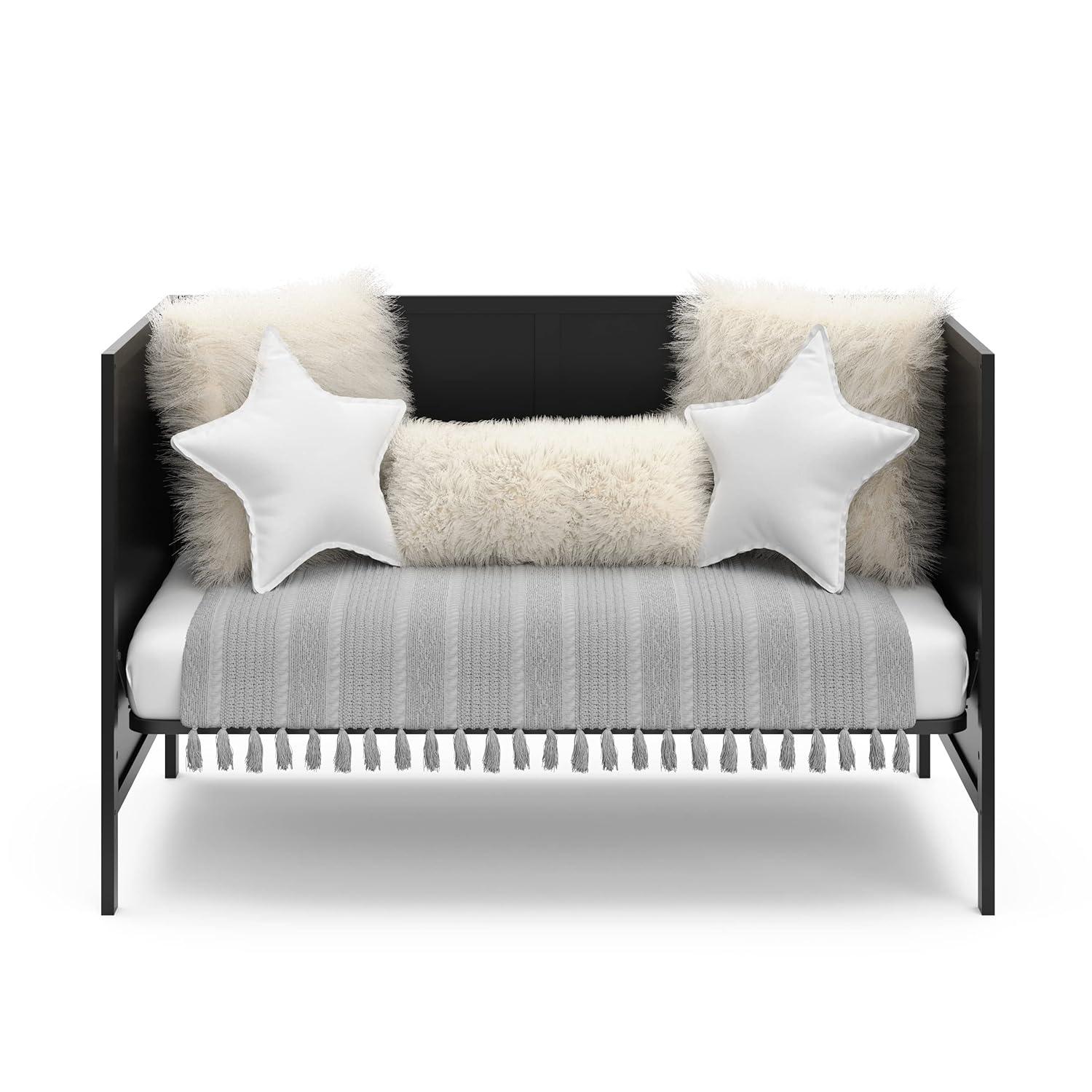 imageGraco Theo 3in1 Convertible Baby Crib White GREENGUARD Gold Certified Converts to Toddler Bed ampamp Daybed Fits Standard FullSize Baby Crib Mattress 4 Adjustable Mattress HeightsBlack