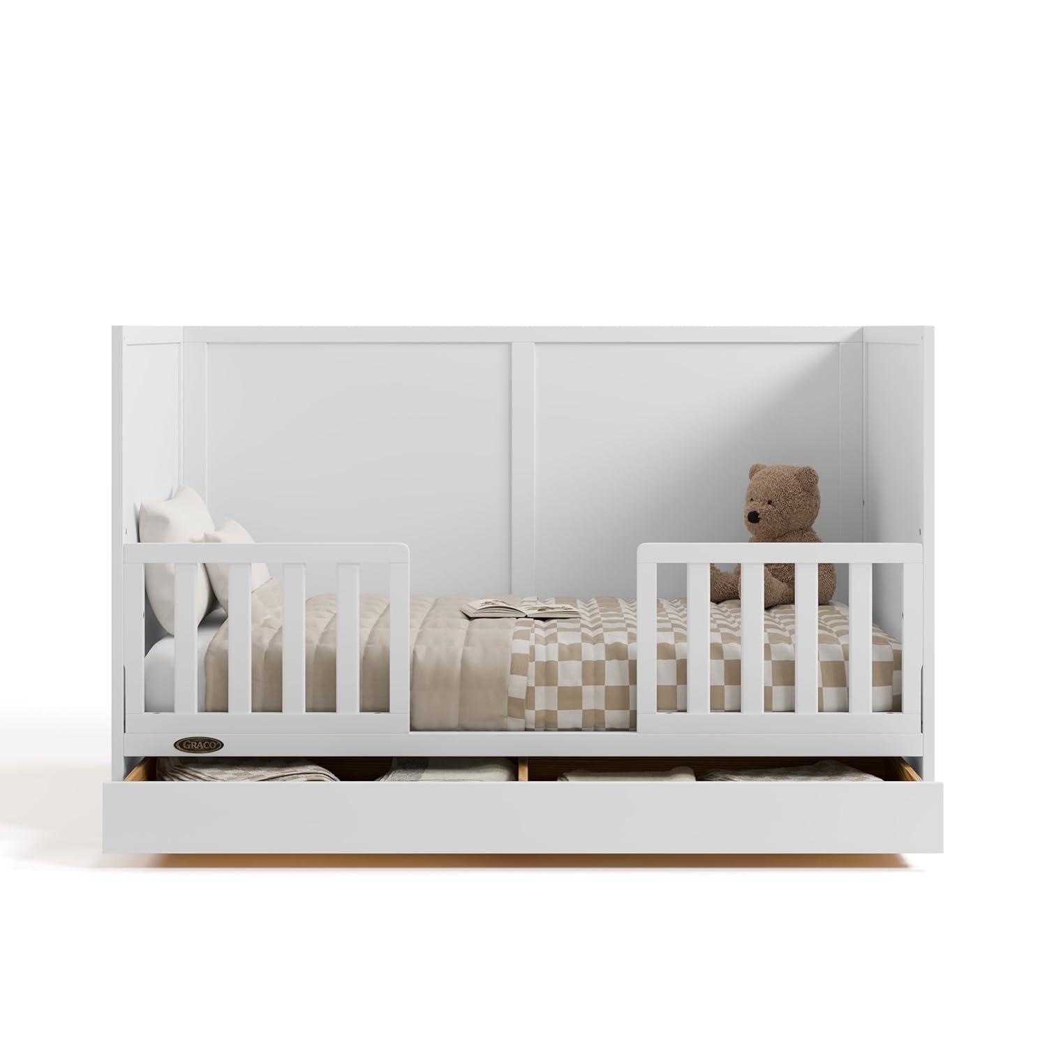 imageGraco Theo 3in1 Convertible Baby Crib White GREENGUARD Gold Certified Converts to Toddler Bed ampamp Daybed Fits Standard FullSize Baby Crib Mattress 4 Adjustable Mattress HeightsWhite