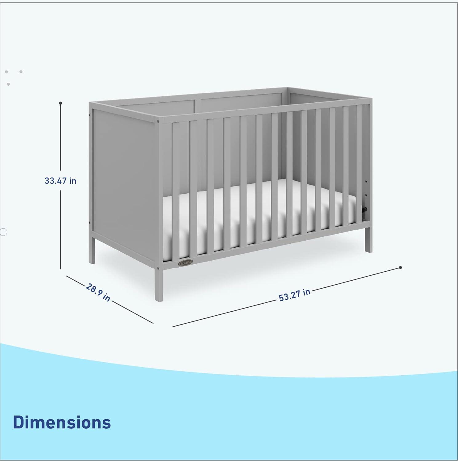 imageGraco Theo 3in1 Convertible Baby Crib White GREENGUARD Gold Certified Converts to Toddler Bed ampamp Daybed Fits Standard FullSize Baby Crib Mattress 4 Adjustable Mattress HeightsPebble Gray