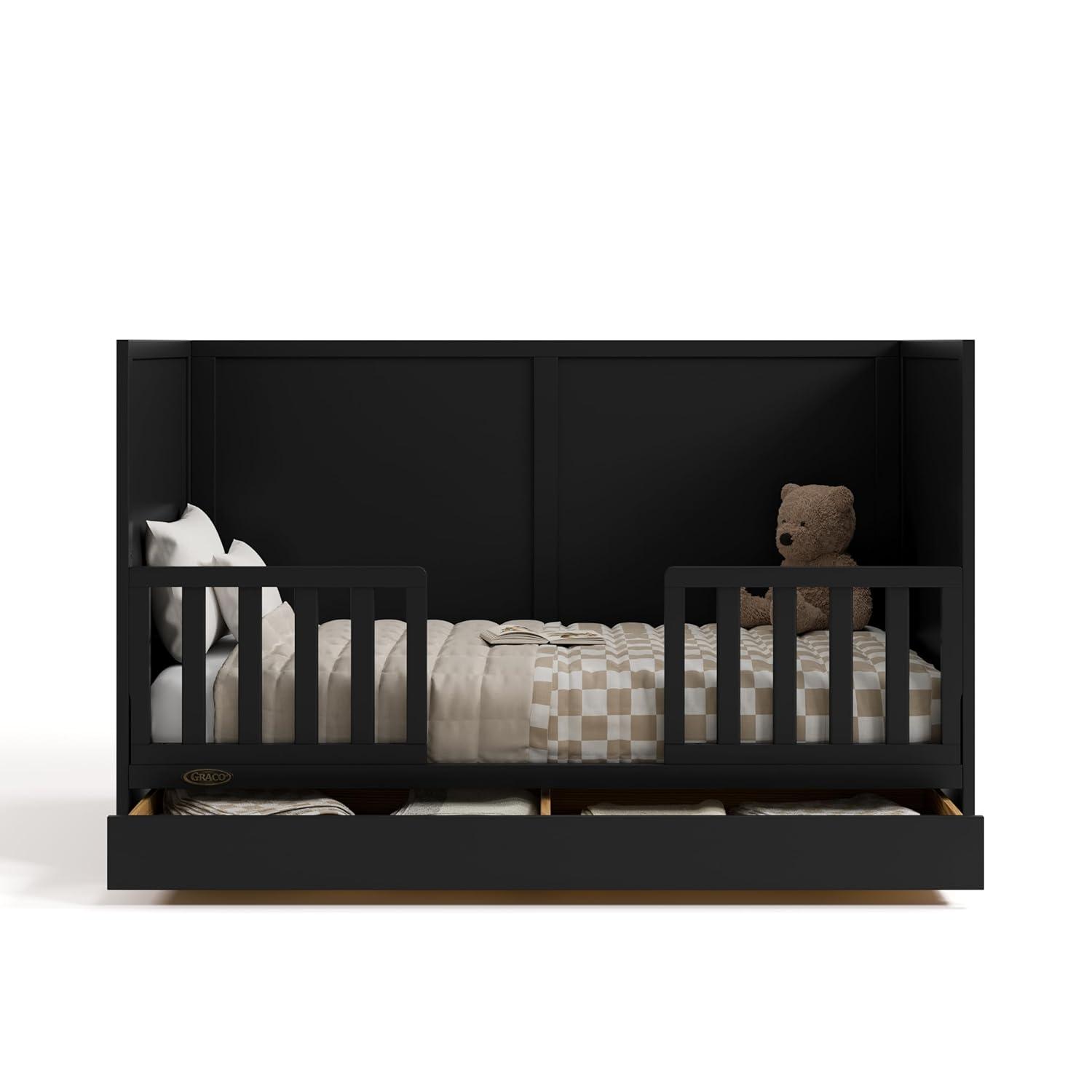 imageGraco Theo 3in1 Convertible Baby Crib White GREENGUARD Gold Certified Converts to Toddler Bed ampamp Daybed Fits Standard FullSize Baby Crib Mattress 4 Adjustable Mattress HeightsBlack