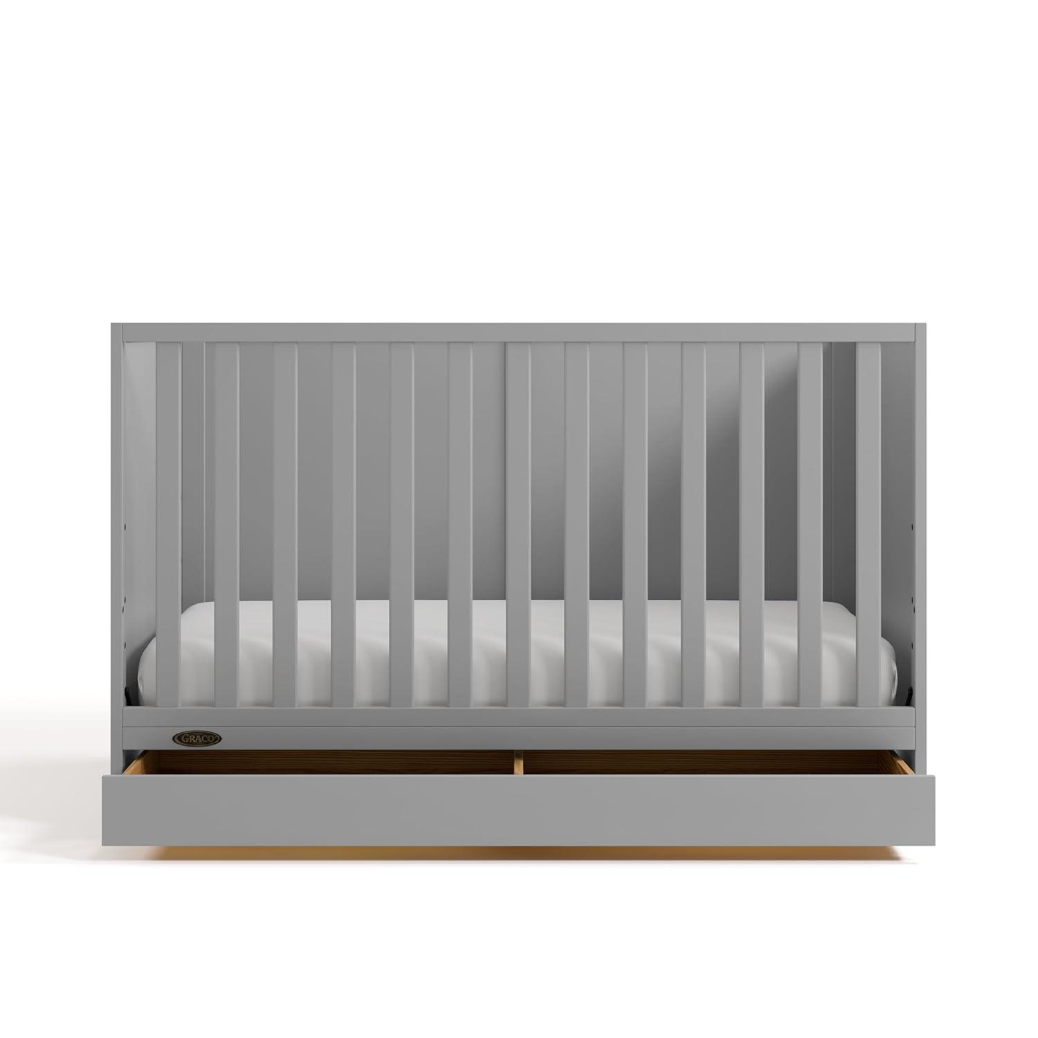 imageGraco Theo 3in1 Convertible Baby Crib White GREENGUARD Gold Certified Converts to Toddler Bed ampamp Daybed Fits Standard FullSize Baby Crib Mattress 4 Adjustable Mattress HeightsPebble Gray