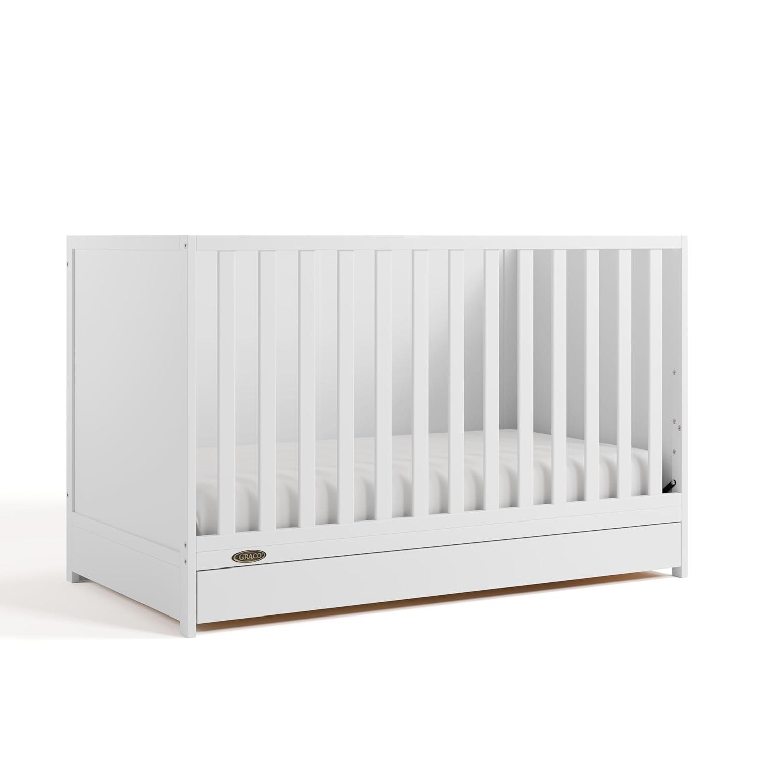 imageGraco Theo 3in1 Convertible Baby Crib White GREENGUARD Gold Certified Converts to Toddler Bed ampamp Daybed Fits Standard FullSize Baby Crib Mattress 4 Adjustable Mattress HeightsWhite