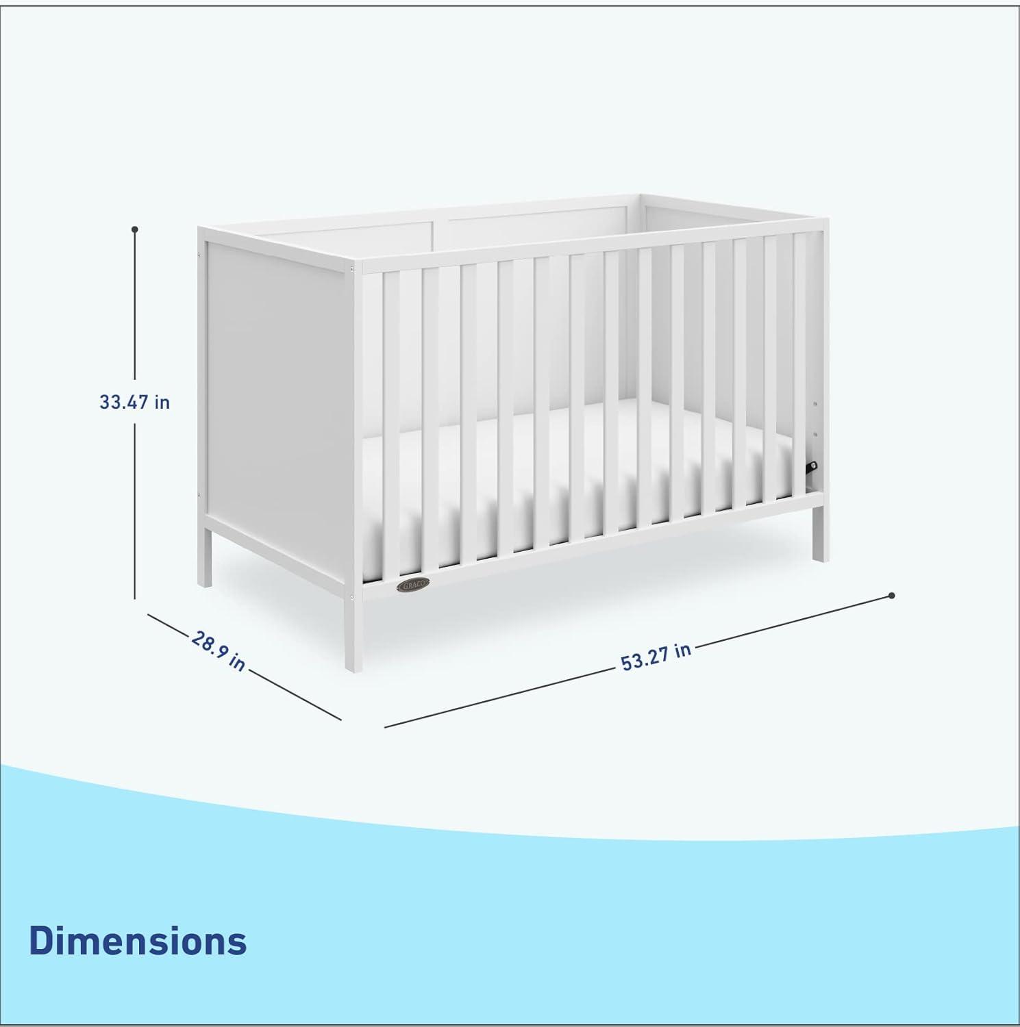 imageGraco Theo 3in1 Convertible Baby Crib White GREENGUARD Gold Certified Converts to Toddler Bed ampamp Daybed Fits Standard FullSize Baby Crib Mattress 4 Adjustable Mattress HeightsWhite