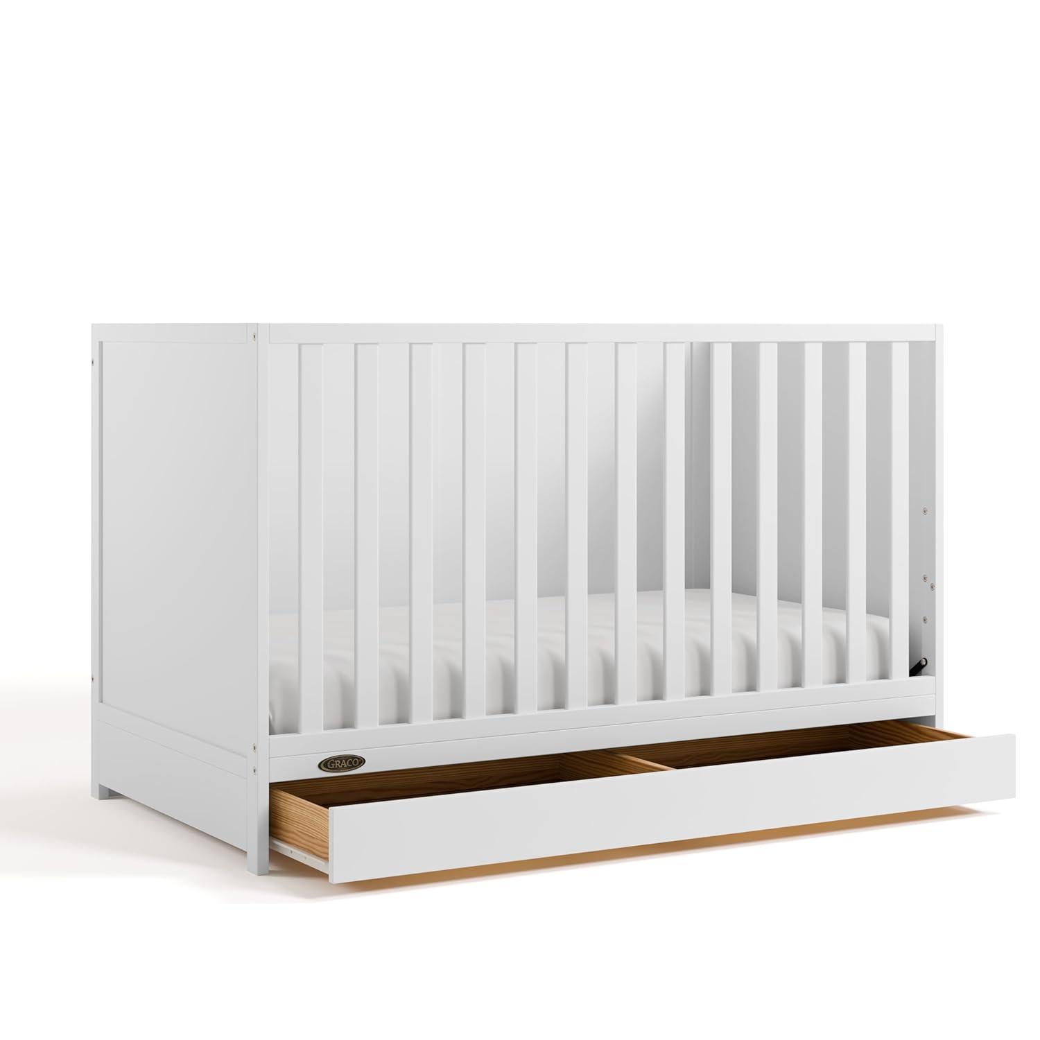imageGraco Theo 3in1 Convertible Baby Crib White GREENGUARD Gold Certified Converts to Toddler Bed ampamp Daybed Fits Standard FullSize Baby Crib Mattress 4 Adjustable Mattress HeightsWhite