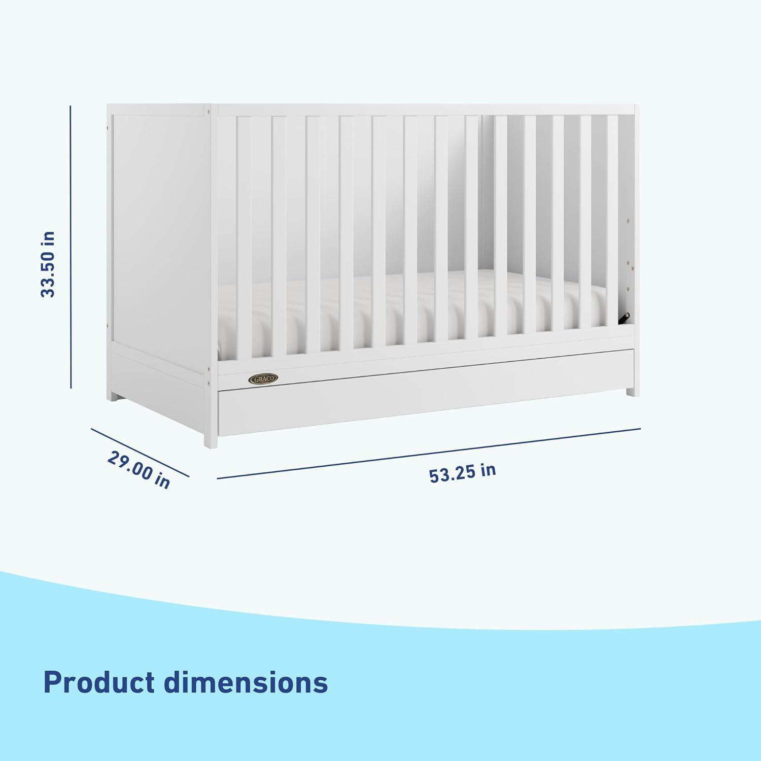 imageGraco Theo 3in1 Convertible Baby Crib White GREENGUARD Gold Certified Converts to Toddler Bed ampamp Daybed Fits Standard FullSize Baby Crib Mattress 4 Adjustable Mattress HeightsWhite