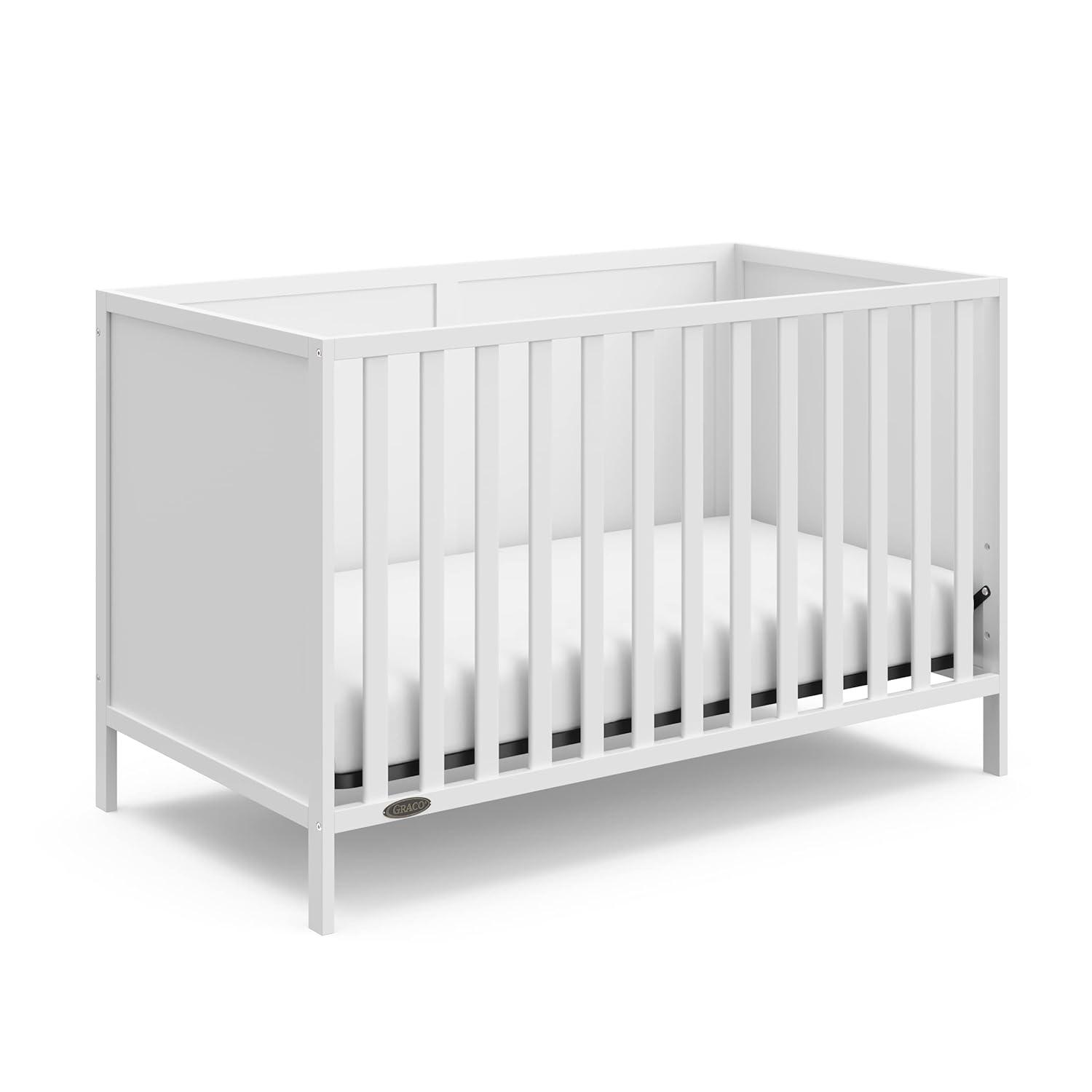 imageGraco Theo 3in1 Convertible Baby Crib White GREENGUARD Gold Certified Converts to Toddler Bed ampamp Daybed Fits Standard FullSize Baby Crib Mattress 4 Adjustable Mattress HeightsWhite