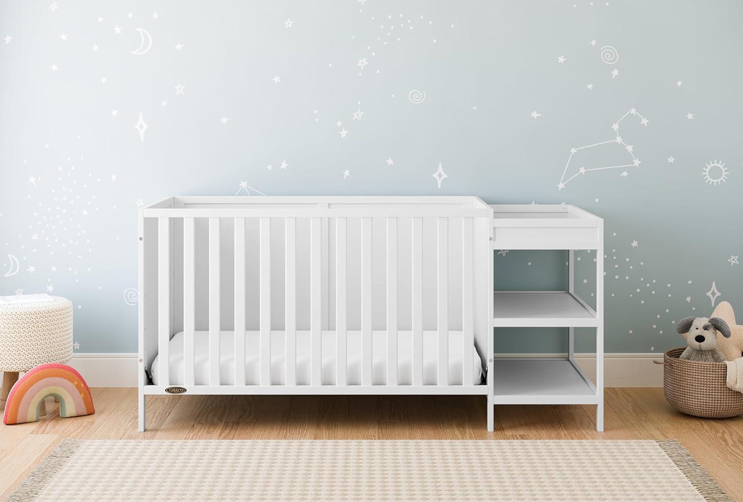 imageGraco Theo 3in1 Convertible Baby Crib White GREENGUARD Gold Certified Converts to Toddler Bed ampamp Daybed Fits Standard FullSize Baby Crib Mattress 4 Adjustable Mattress HeightsWhite