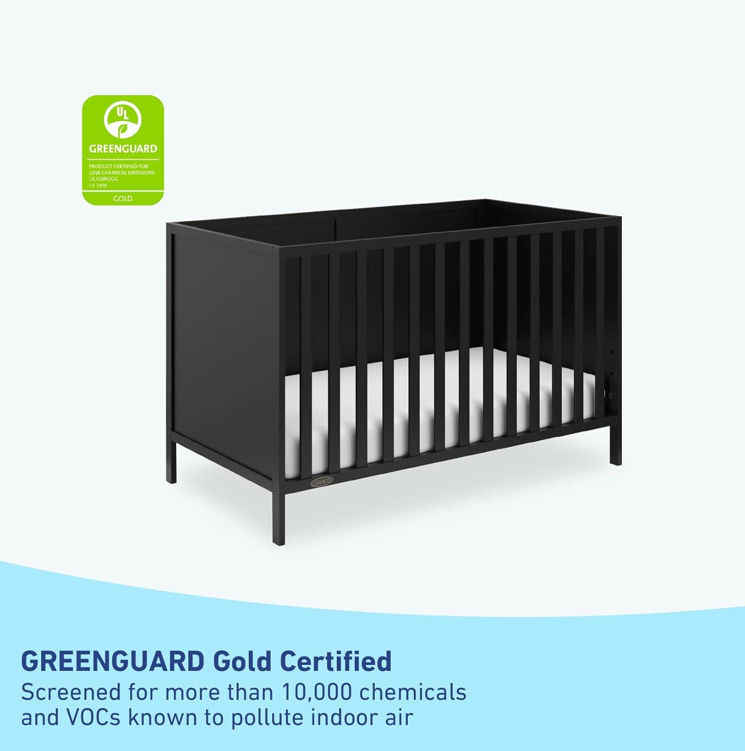 imageGraco Theo 3in1 Convertible Baby Crib White GREENGUARD Gold Certified Converts to Toddler Bed ampamp Daybed Fits Standard FullSize Baby Crib Mattress 4 Adjustable Mattress HeightsBlack
