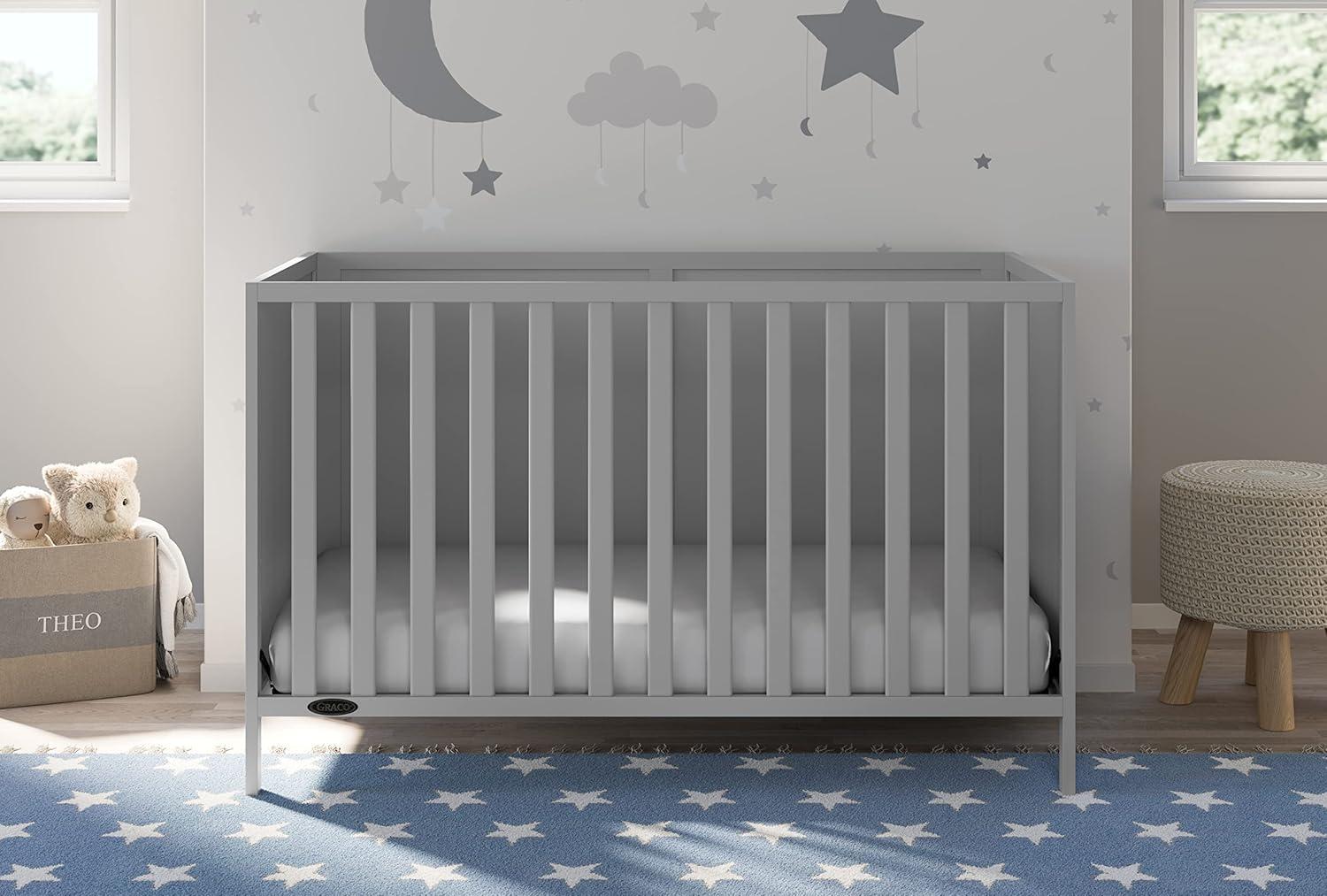 imageGraco Theo 3in1 Convertible Baby Crib White GREENGUARD Gold Certified Converts to Toddler Bed ampamp Daybed Fits Standard FullSize Baby Crib Mattress 4 Adjustable Mattress HeightsPebble Gray