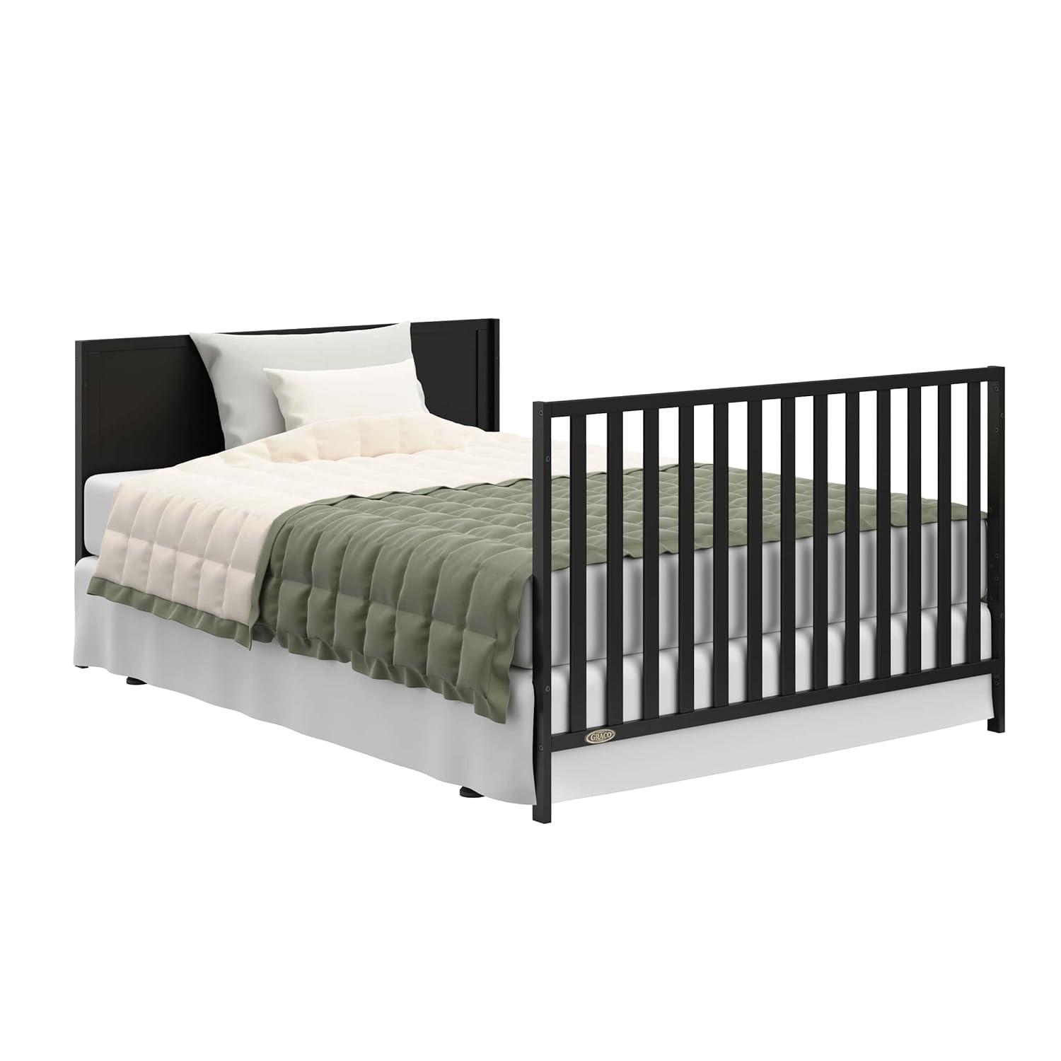 imageGraco Theo 3in1 Convertible Baby Crib White GREENGUARD Gold Certified Converts to Toddler Bed ampamp Daybed Fits Standard FullSize Baby Crib Mattress 4 Adjustable Mattress HeightsBlack